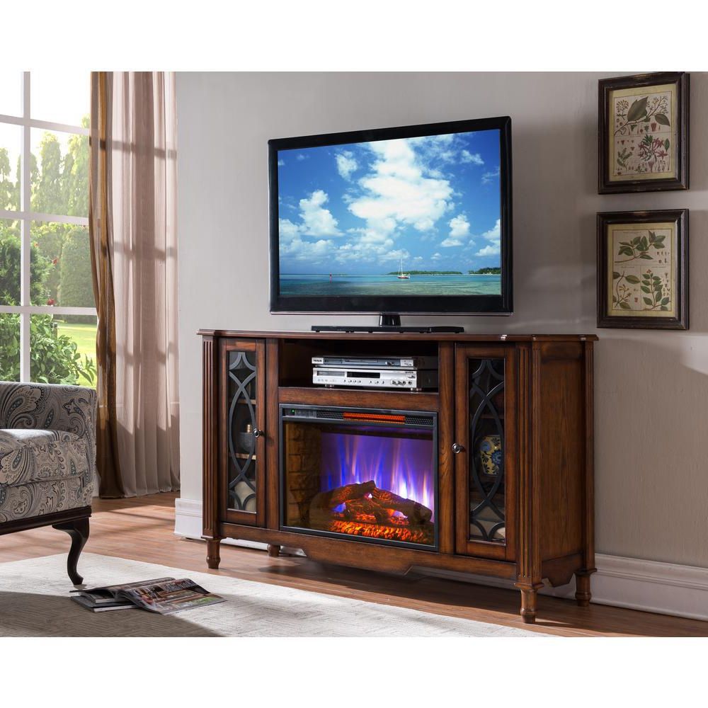 Most Recent Bold Flame Valencia 55 In. Media Console Electric Fireplace Tv Stand Pertaining To Canyon 54 Inch Tv Stands (Photo 18 of 20)