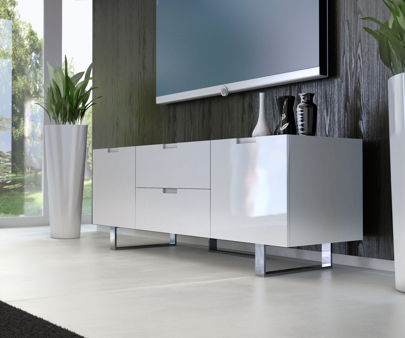 Most Recent Contemporary Tv Stand In Wenge Walnut Or White Lacquer Regarding Contemporary Tv Stands (View 5 of 20)