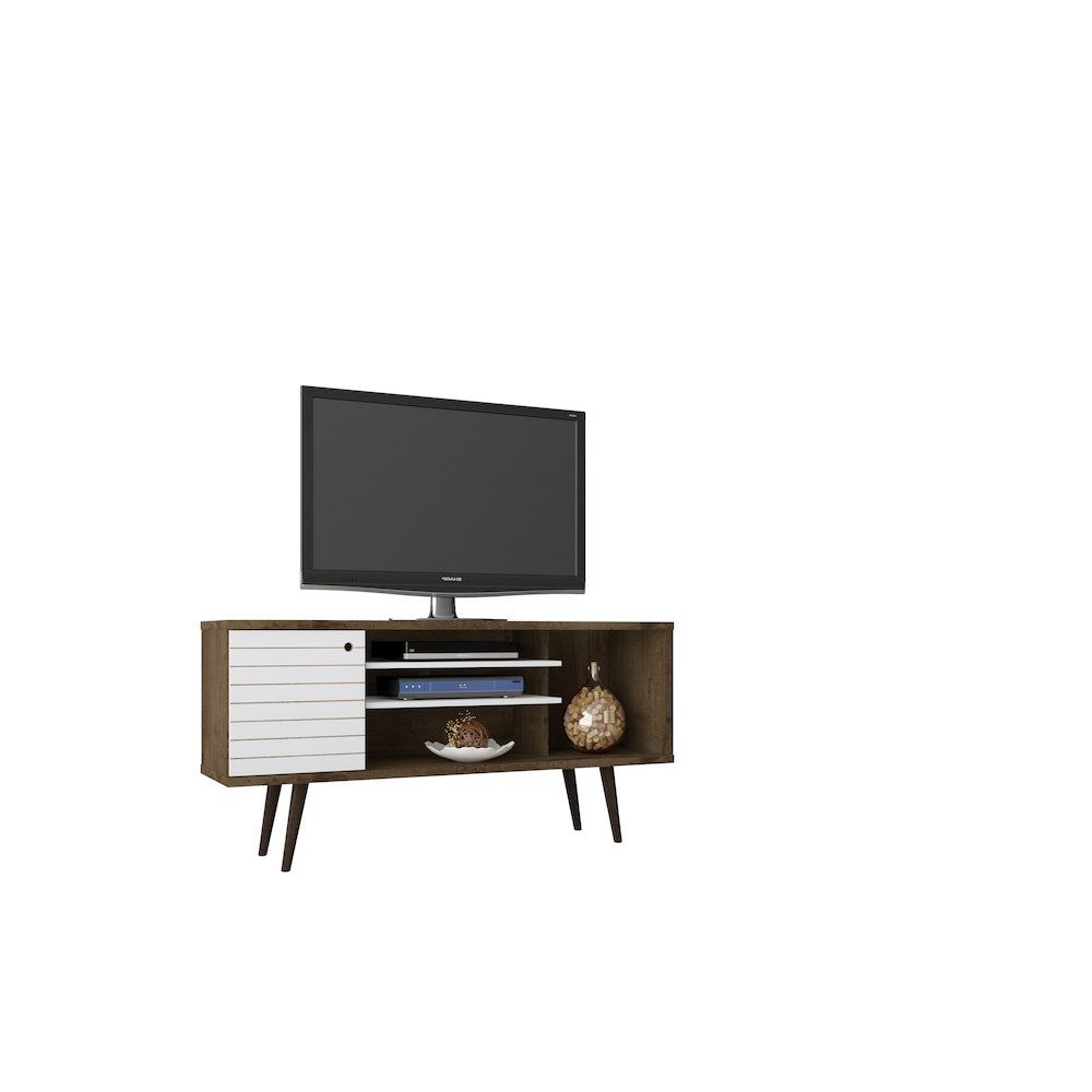 Most Recent Liberty 53.14" Mid Century – Modern Tv Stand With 5 Shelves And 1 In Rowan 74 Inch Tv Stands (Photo 16 of 20)