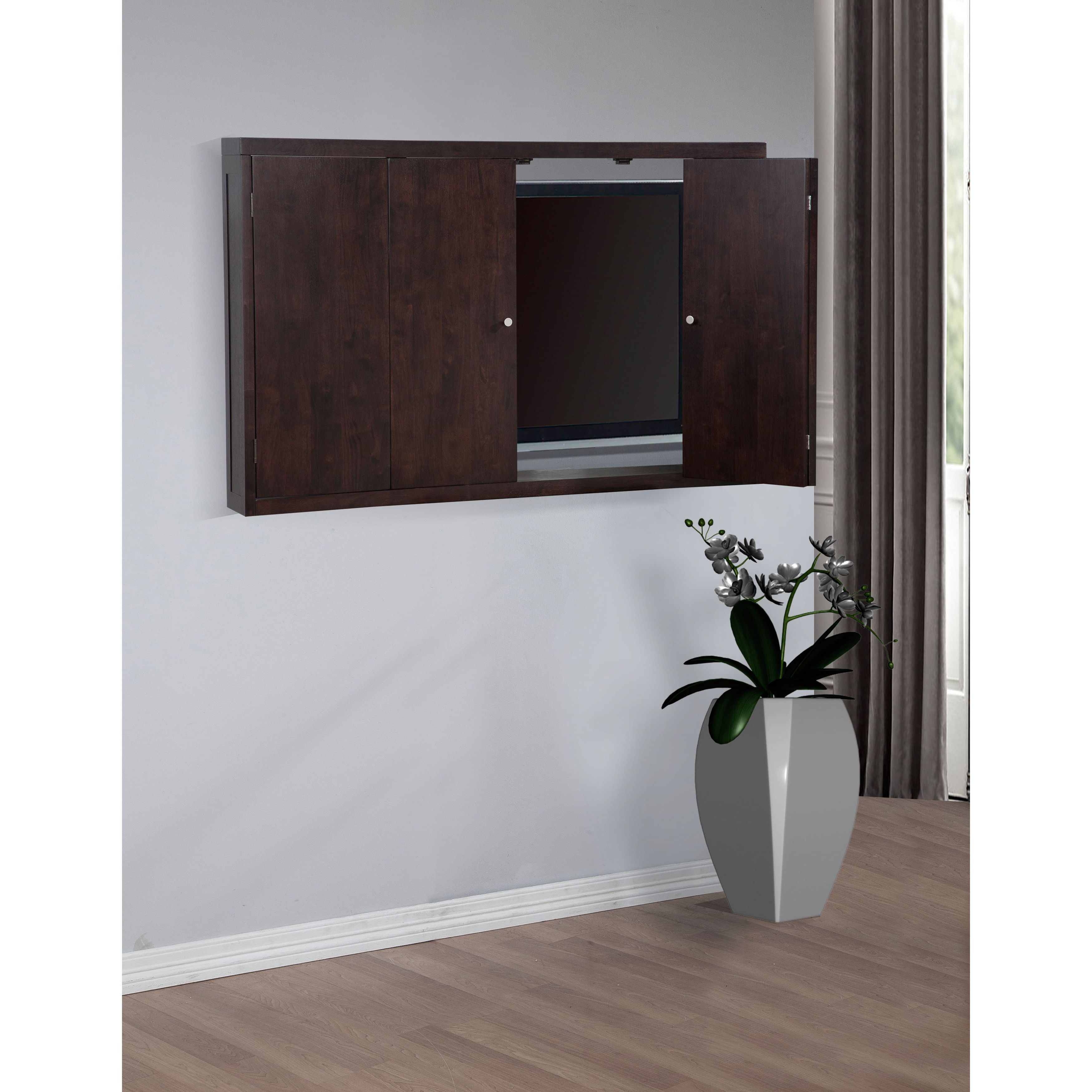Most Recent Wall Mounted Tv Cabinets For Flat Screens With Doors Within This Sharp Looking, Tv Wall Mount Cabinet Is A Great Way To Store (View 6 of 20)