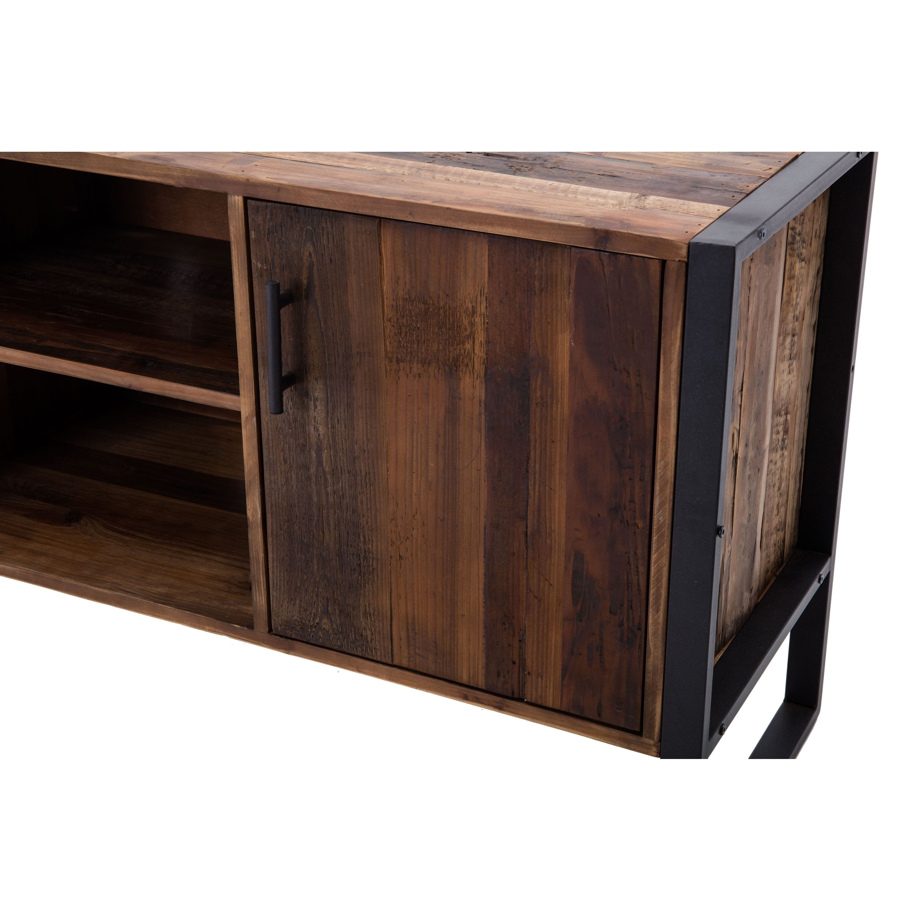 Most Recent Wood And Metal Tv Stands In Shop Crawford & Burke Ruffalo Wood/ Metal Tv Stand – Ships To Canada (View 5 of 20)