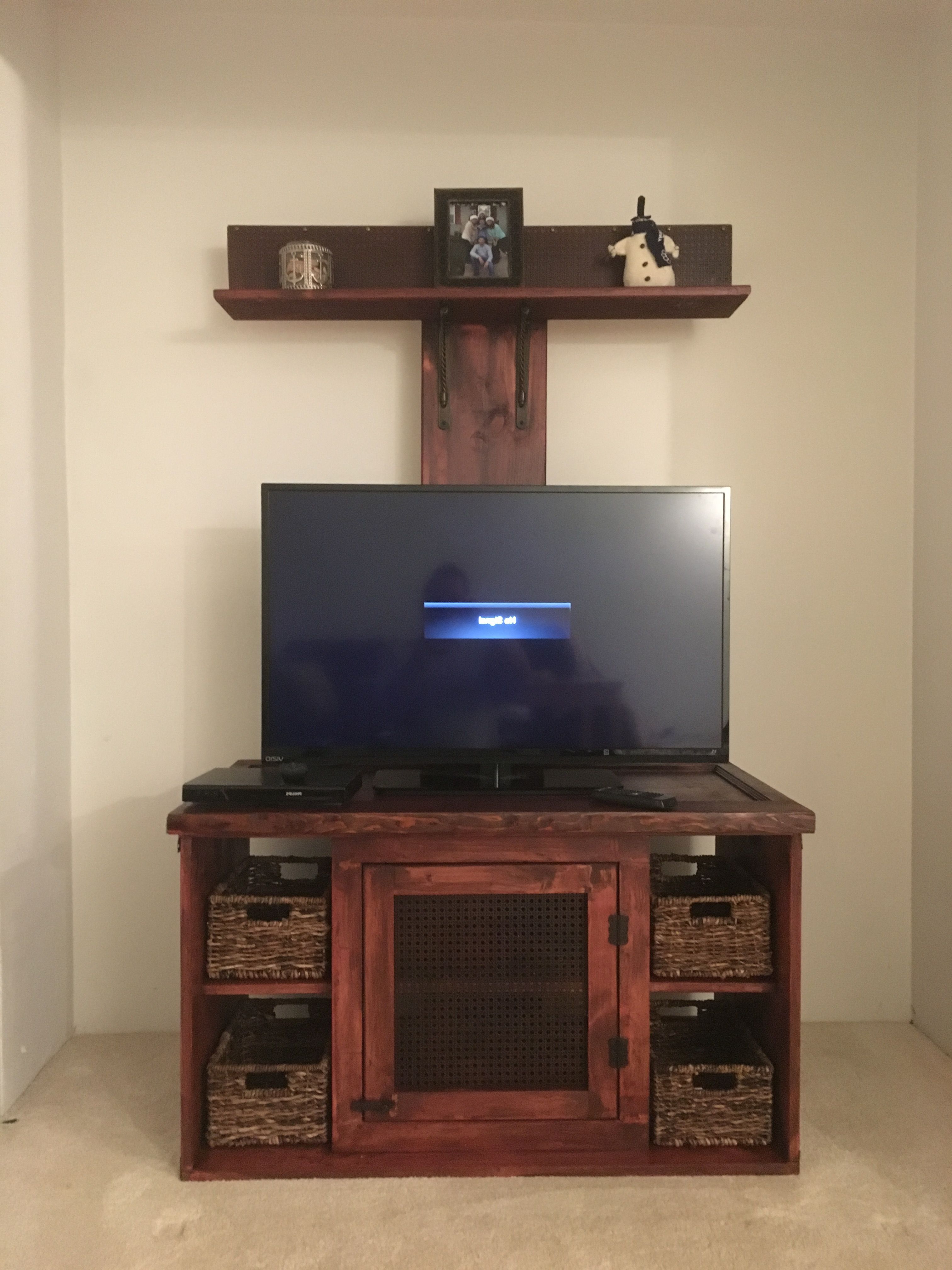 Most Recently Released Custom Designed Tv Stand With An Upright Shelf (View 1 of 20)