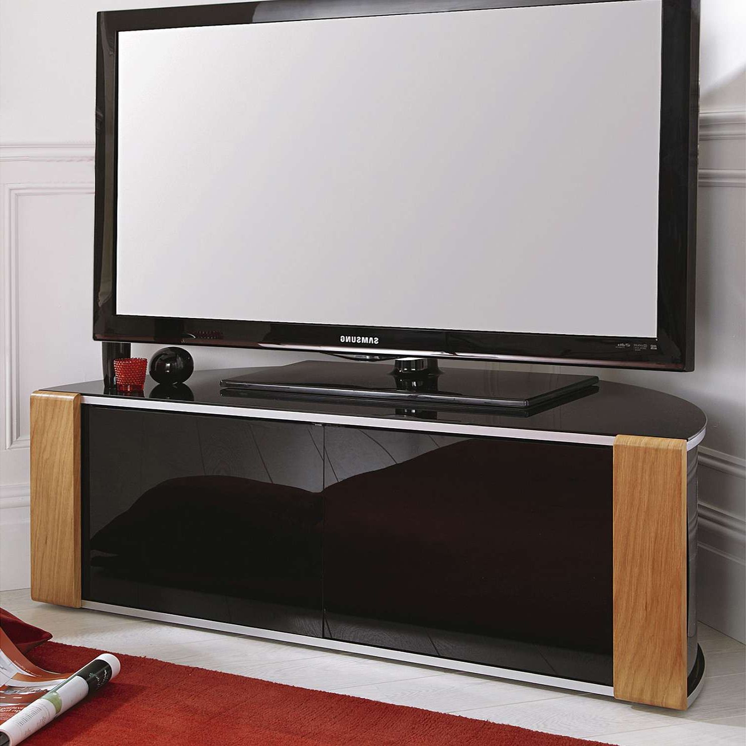 Most Recently Released Furniture: Interesting Corner Media Cabinet For Entertaining Room Tv With Regard To Corner Tv Unit With Glass Doors (View 17 of 20)