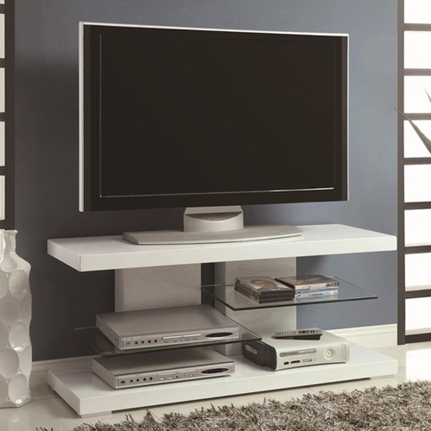 Featured Photo of 20 The Best White Glass Tv Stands
