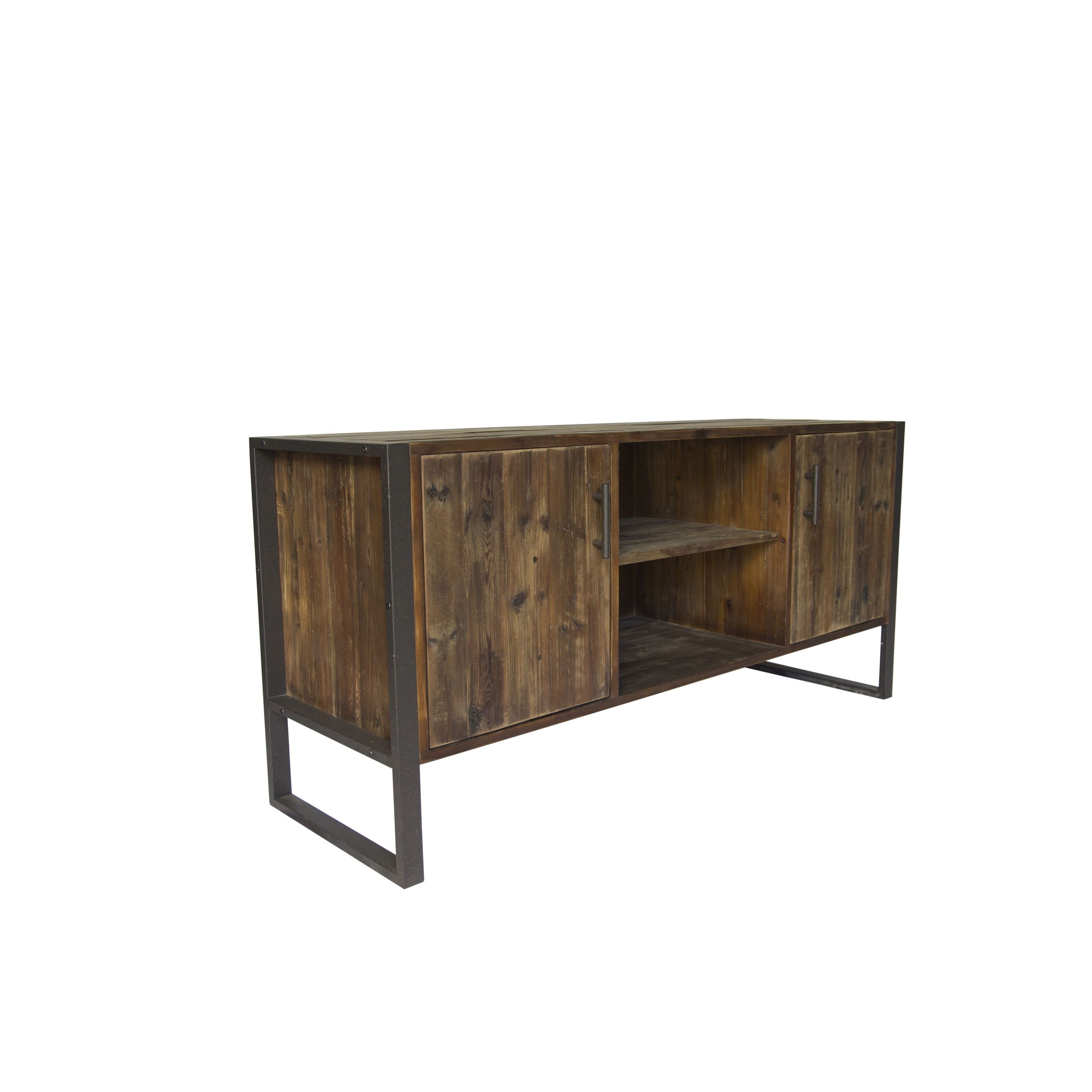 Most Up To Date Crawford And Burke Ruffalo Rustic Reclaimed Wood 2 Door Tv Stand For Reclaimed Wood And Metal Tv Stands (View 9 of 20)
