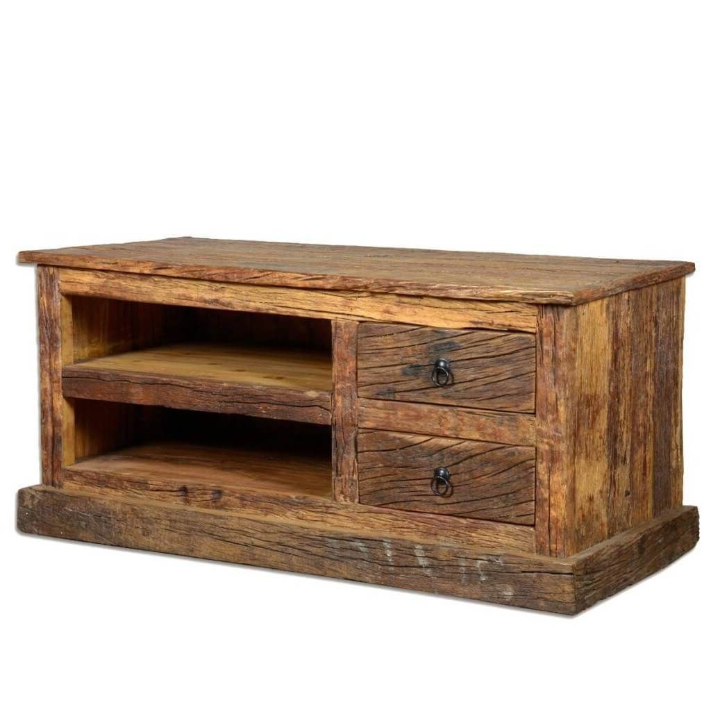 Most Up To Date Furniture: Chunky Cheap Rustic Wooden Tv Stand Featuring 2 Graded Pertaining To Rustic Tv Stands For Sale (Photo 8 of 20)