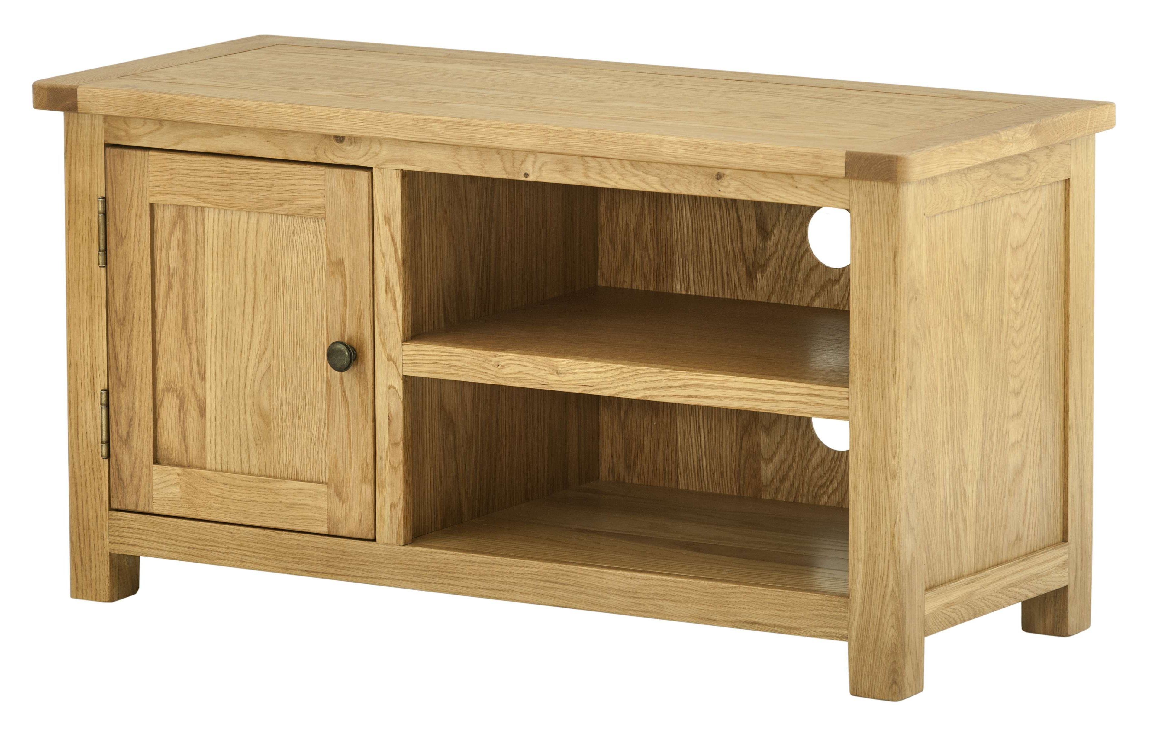 Most Up To Date Small Tv Cabinets Intended For Incredible Small Tv Cabinet Plantation Oak T V With Door For Flat (Photo 16 of 20)