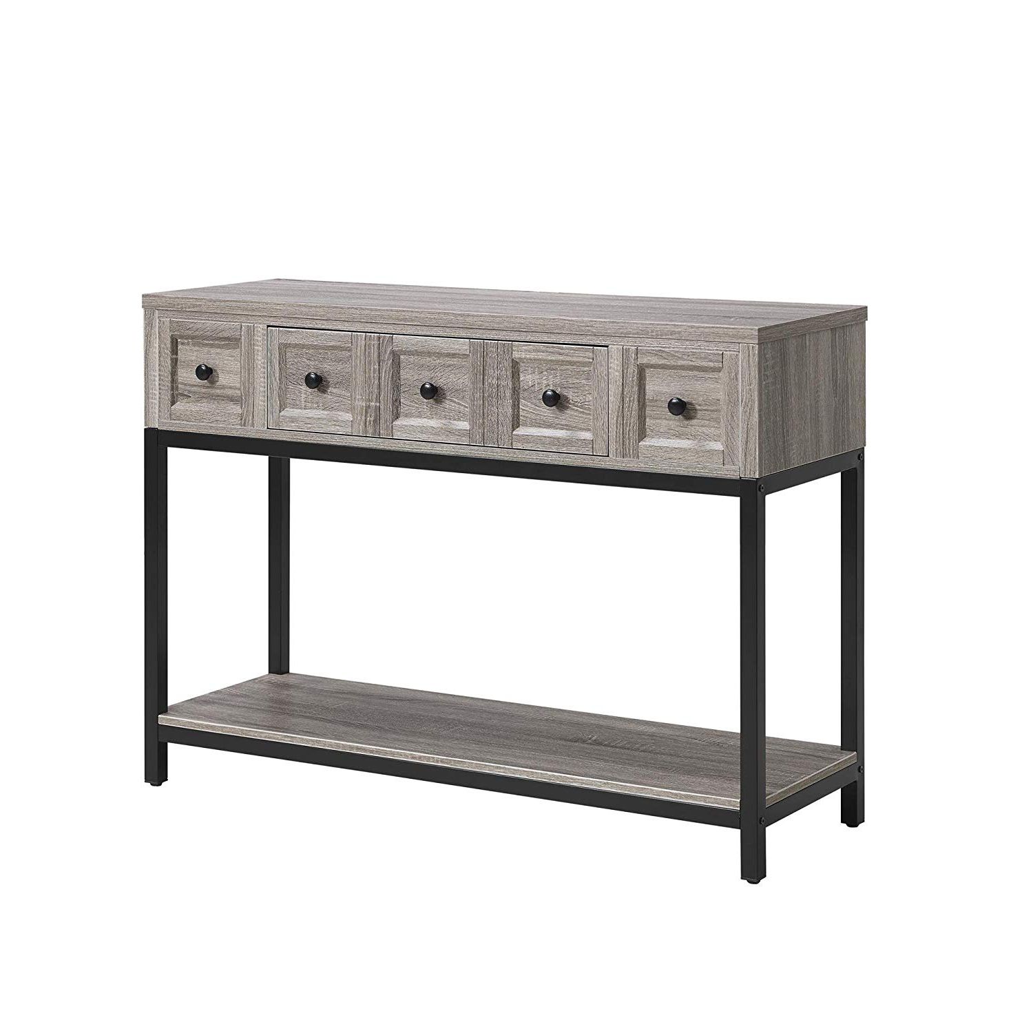 Newest Amazon: Altra Furniture Console Table In Sonoma Oak Finish With Regard To Parsons Grey Marble Top & Dark Steel Base 48x16 Console Tables (Photo 4 of 20)