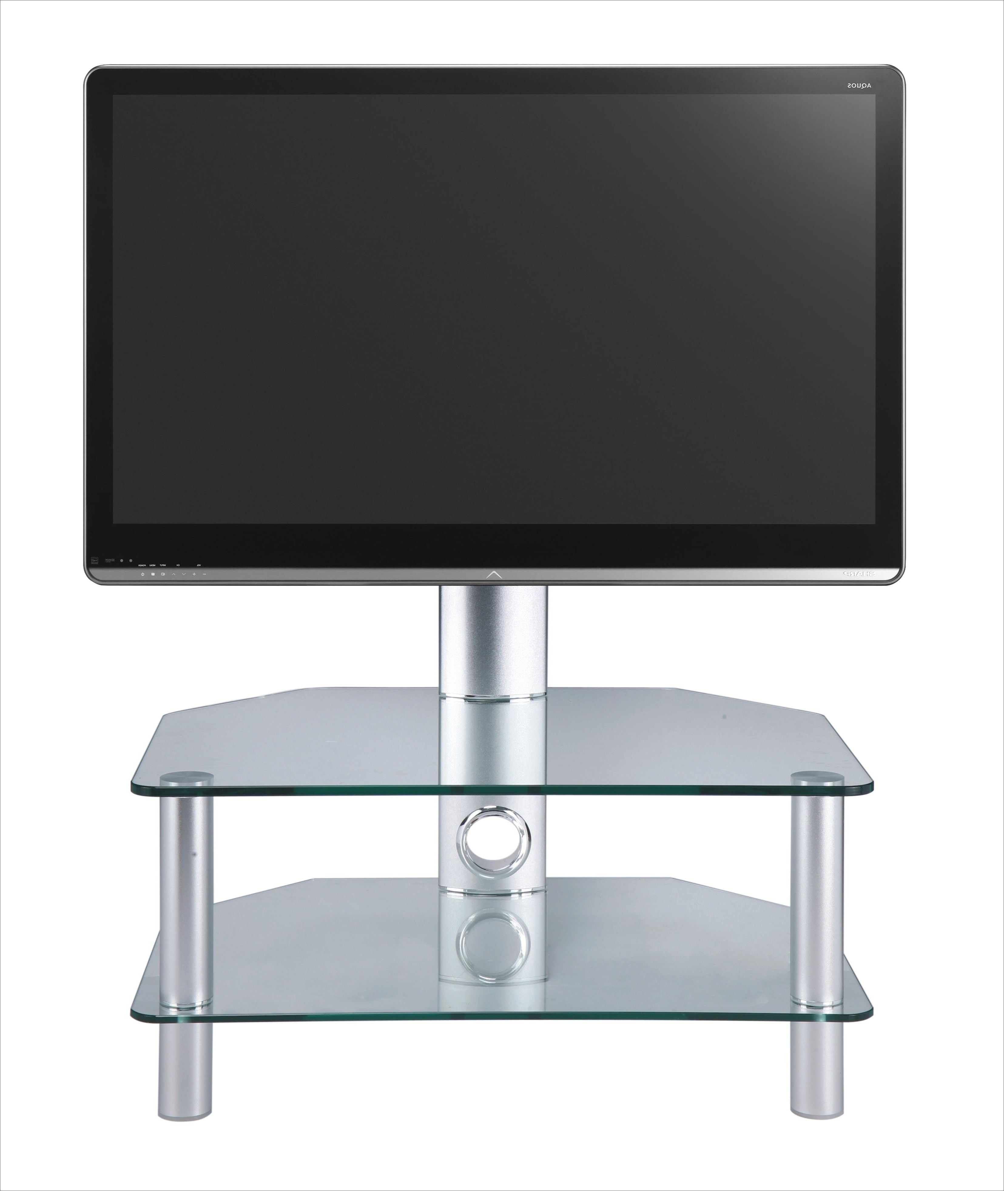 Newest Cantilever Glass Tv Stands With Regard To Swivel Clear Glass Cantilever Tv Stand Up To 37"stil Stand (View 18 of 20)