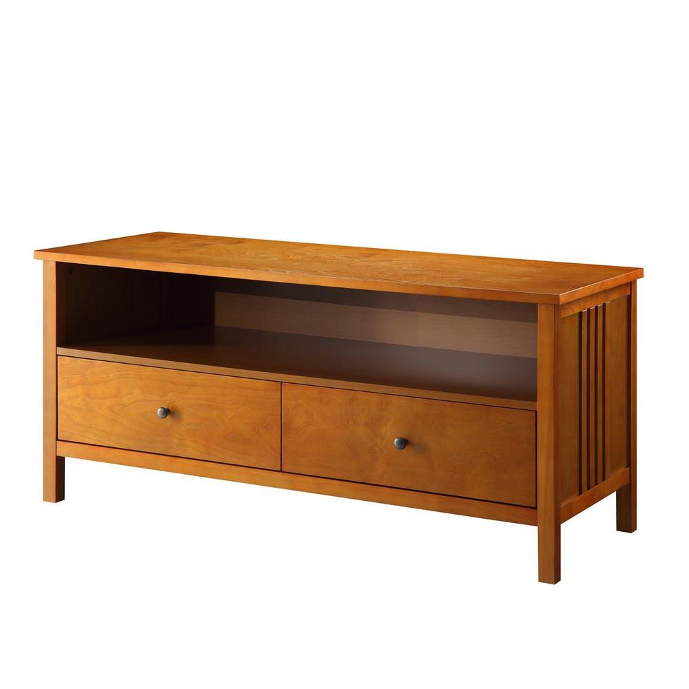 Newest Oak Tv Stands Within Usl Oak Mission Tv Stand Sk19211c Mo – The Home Depot (Photo 1 of 20)