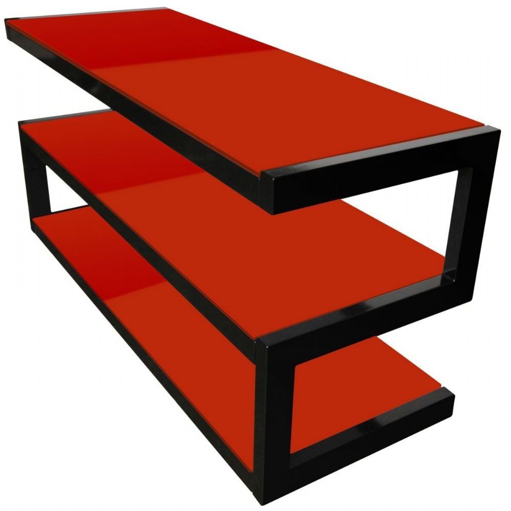Norstone Esse 3 Shelf Av Tv Stand With Glass – Red 1100mm With Regard To Current Black And Red Tv Stands (Photo 6 of 20)