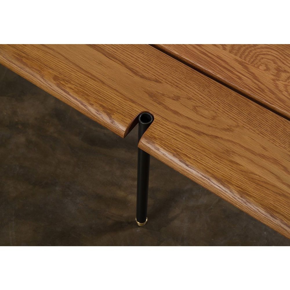 Nuevo District Eight Hgda609 Pertaining To Oak & Brass Stacking Media Console Tables (View 11 of 20)