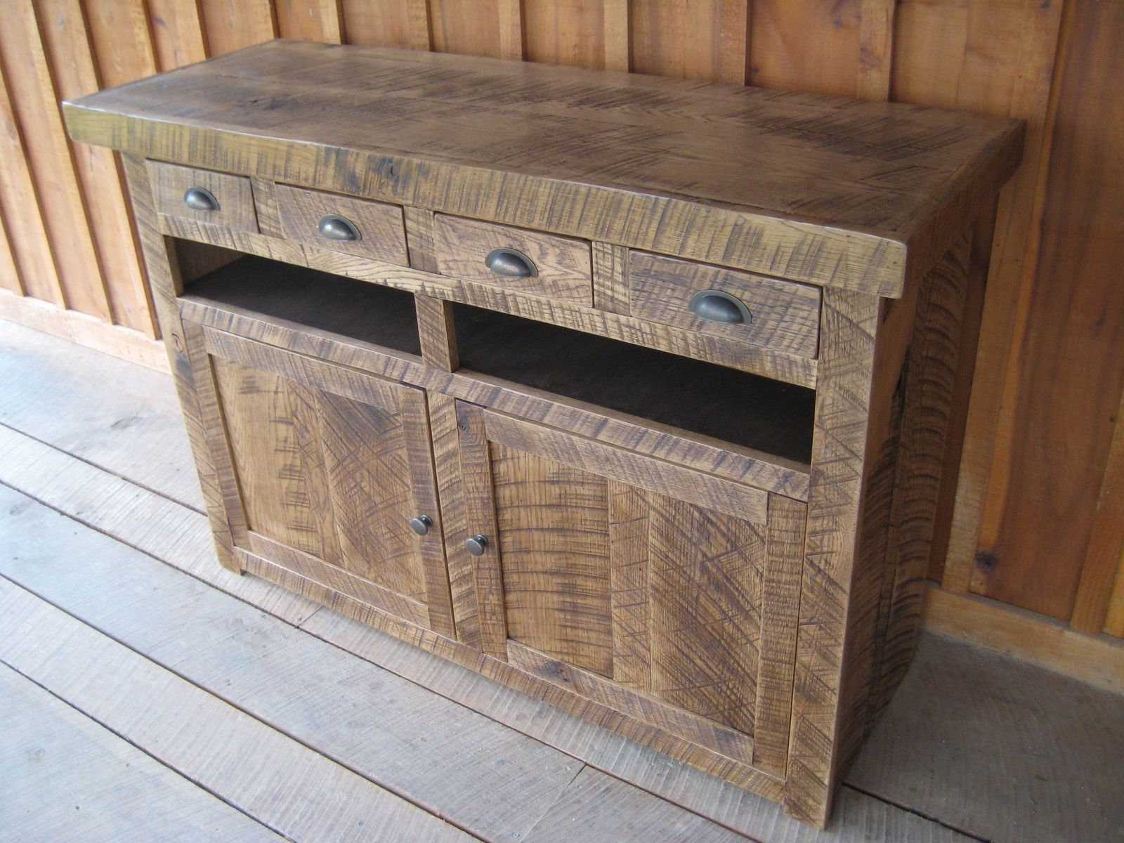 Oak & Brass Stacking Media Console Tables In Most Recent Hand Made Oak Tv Consolesunique Custom Furniture, Ltd (Photo 8 of 20)