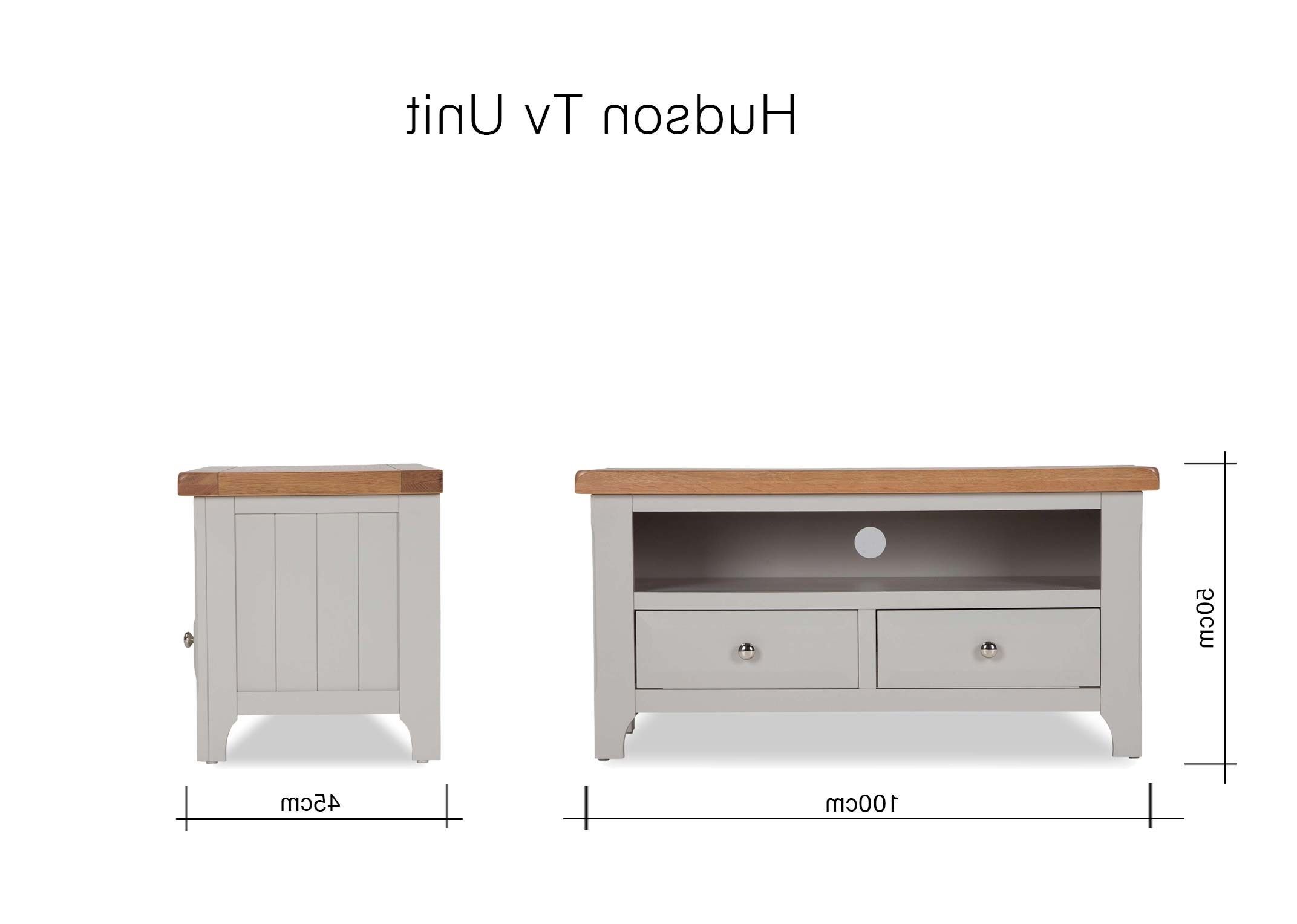 Oak Tv Unit – Hudson – Ez Living Furniture In Famous 100cm Width Tv Units (Photo 9 of 20)