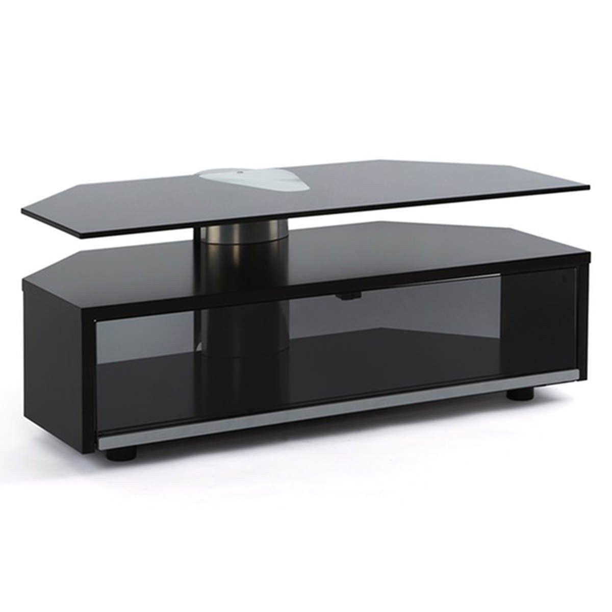 Off The Wall Duo Glass Fronted Tv Cabinet Stand 1000mm Black Regarding Newest Glass Fronted Tv Cabinet (View 1 of 20)