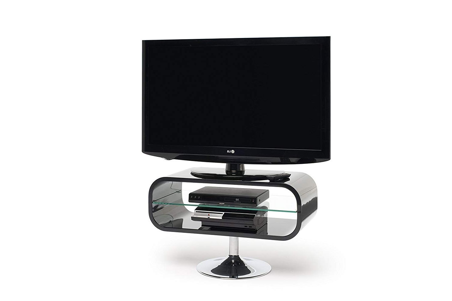 Opod Tv Stand White Inside Most Popular Opod Op80b – Lcd & Plasma Tv Stand To 37" – Gloss Black: Amazon.co (Photo 3 of 20)