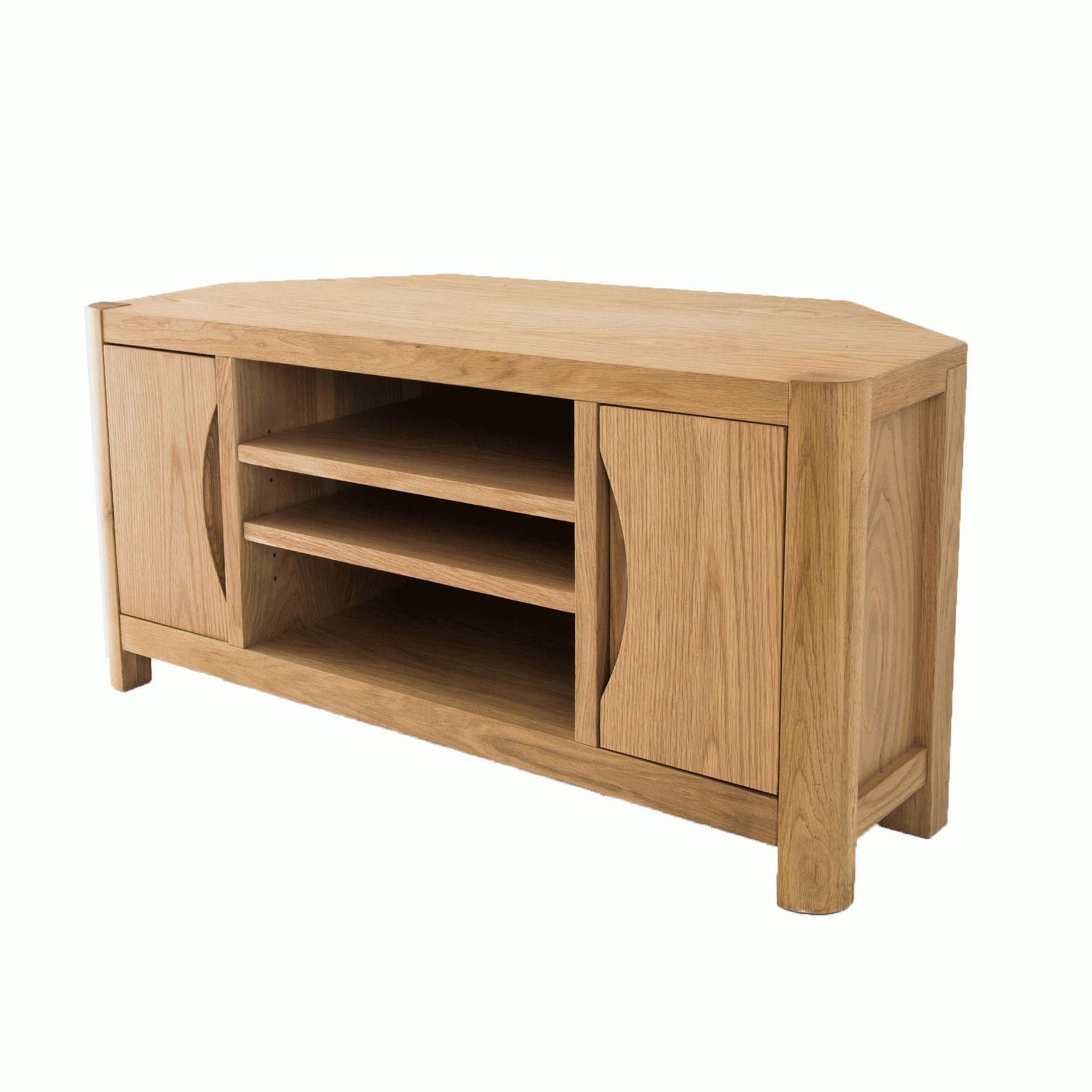 Oslo Light Oak Corner Tv Stand For Up To 44" Tvs In Well Known Light Oak Corner Tv Cabinets (View 5 of 20)