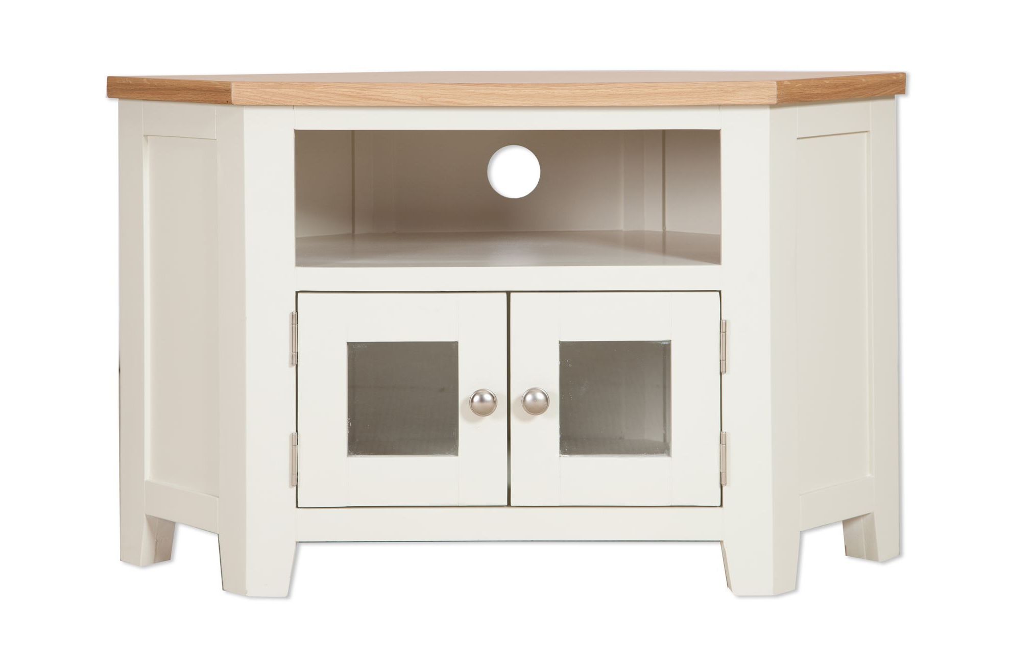 Painted Ivory Glazed Corner Tv Unit – Cambridge Home & Garden Regarding Preferred Painted Corner Tv Cabinets (View 6 of 20)