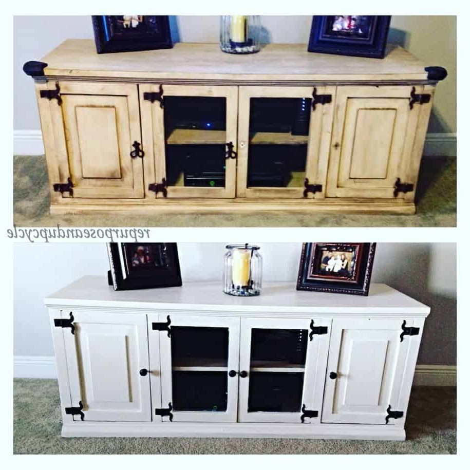 Painted Tv Stands With Regard To Well Known Modern Farmhouse Milk Painted Tv Stand Update (View 1 of 20)