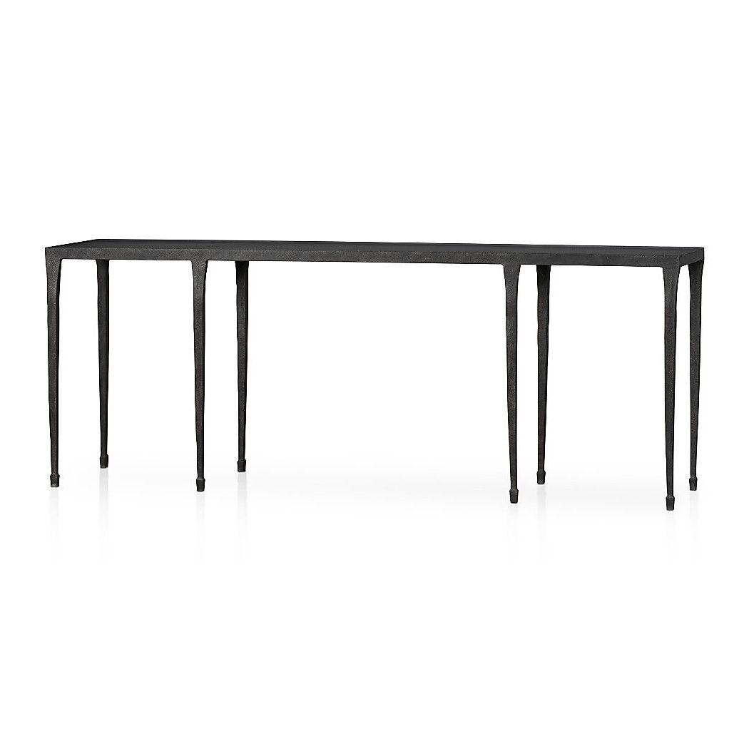 Parsons Concrete Top & Brass Base 48x16 Console Tables With Most Recent Shop Silviano Long Console Table. Eight Attenuated Tapered Legs Of (Photo 4 of 20)