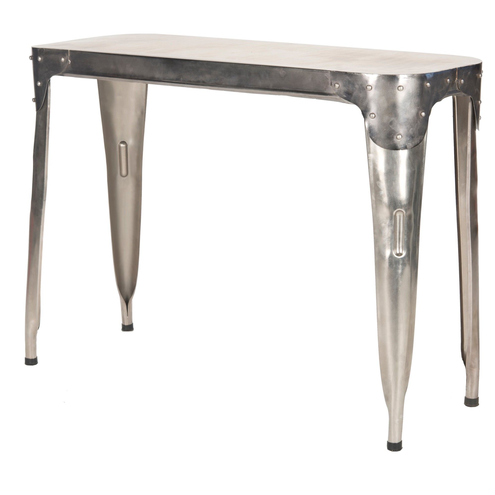 Parsons Concrete Top & Dark Steel Base 48x16 Console Tables For 2017 Classic Iron Console Table Silver – Safavieh (Photo 3 of 20)