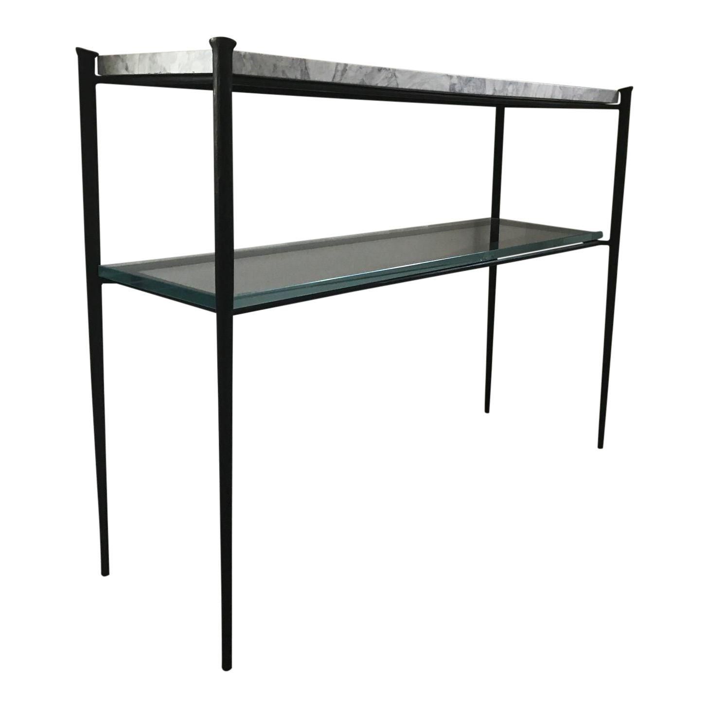 Parsons Walnut Top & Brass Base 48x16 Console Tables Inside Most Current Modern Minimalist Console Table (View 13 of 20)