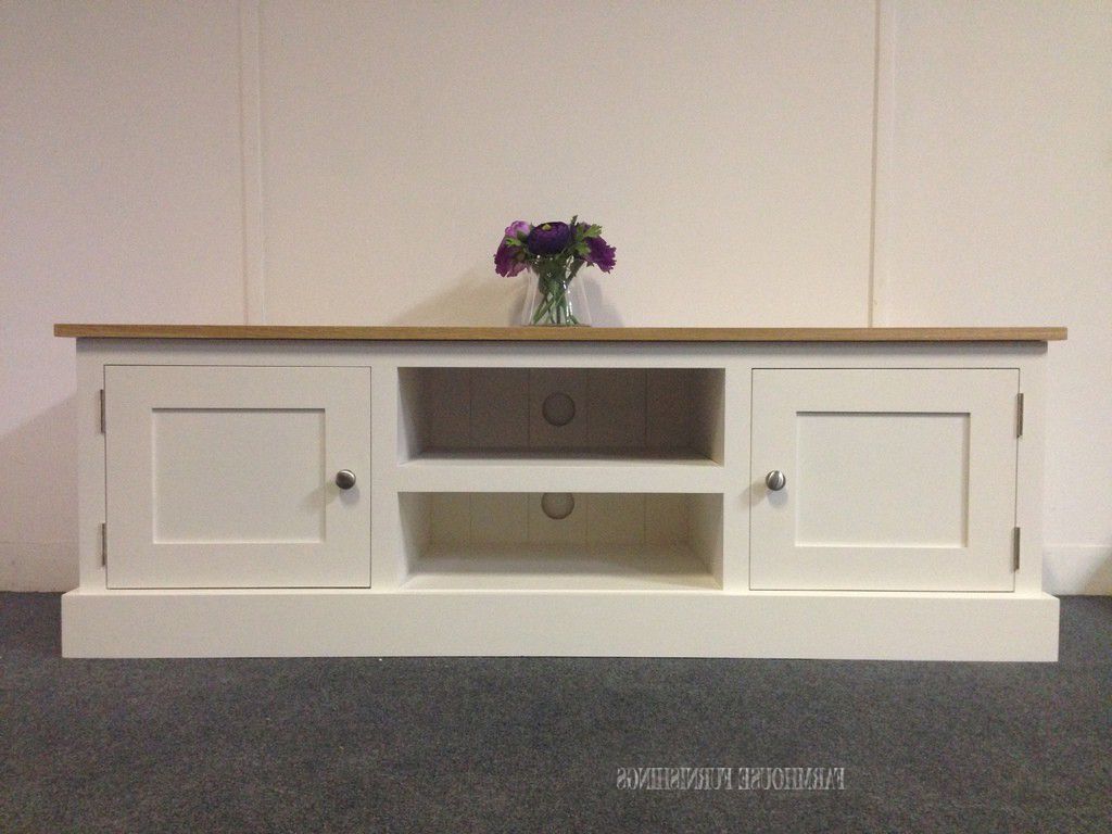Pine Tv Cabinets With Well Known Solid Oak And Pine Tv Unit, Farmhouse Furnishings (View 3 of 20)