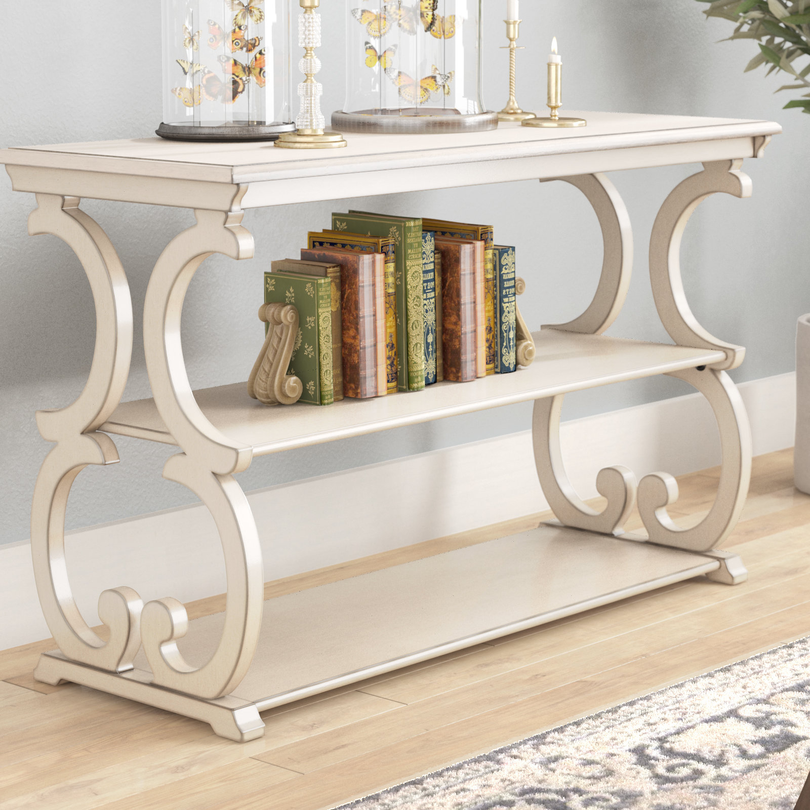 Popular Antique White Distressed Console Tables Pertaining To Antique White Console Table (View 9 of 20)