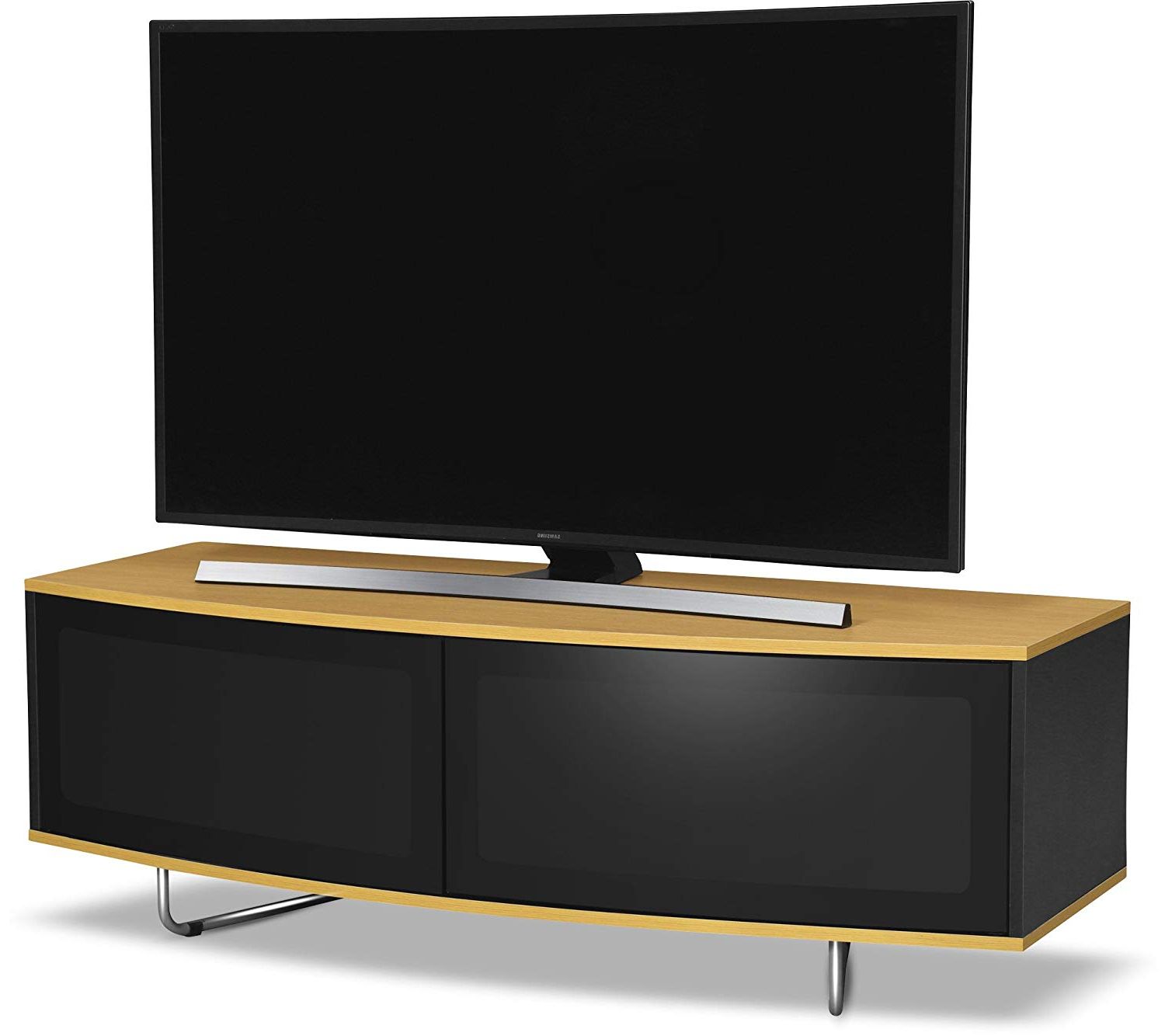 Popular Centurion Supports Caru Gloss Black And Gloss Oak: Amazon.co.uk For Shiny Black Tv Stands (Photo 9 of 20)
