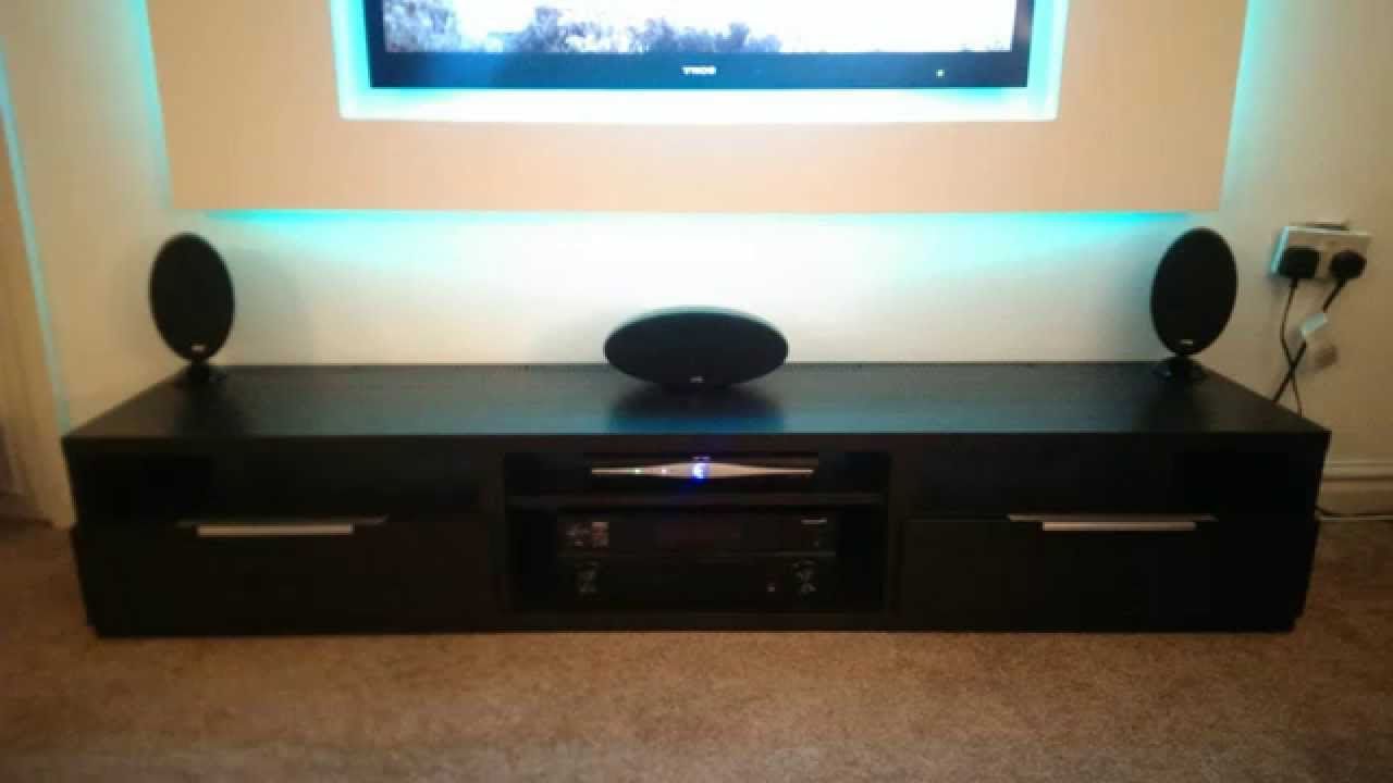 Popular Floating Tv Cabinets With Regard To Floating Tv Unit Project – Led Strip 5050 – Youtube (Photo 16 of 20)