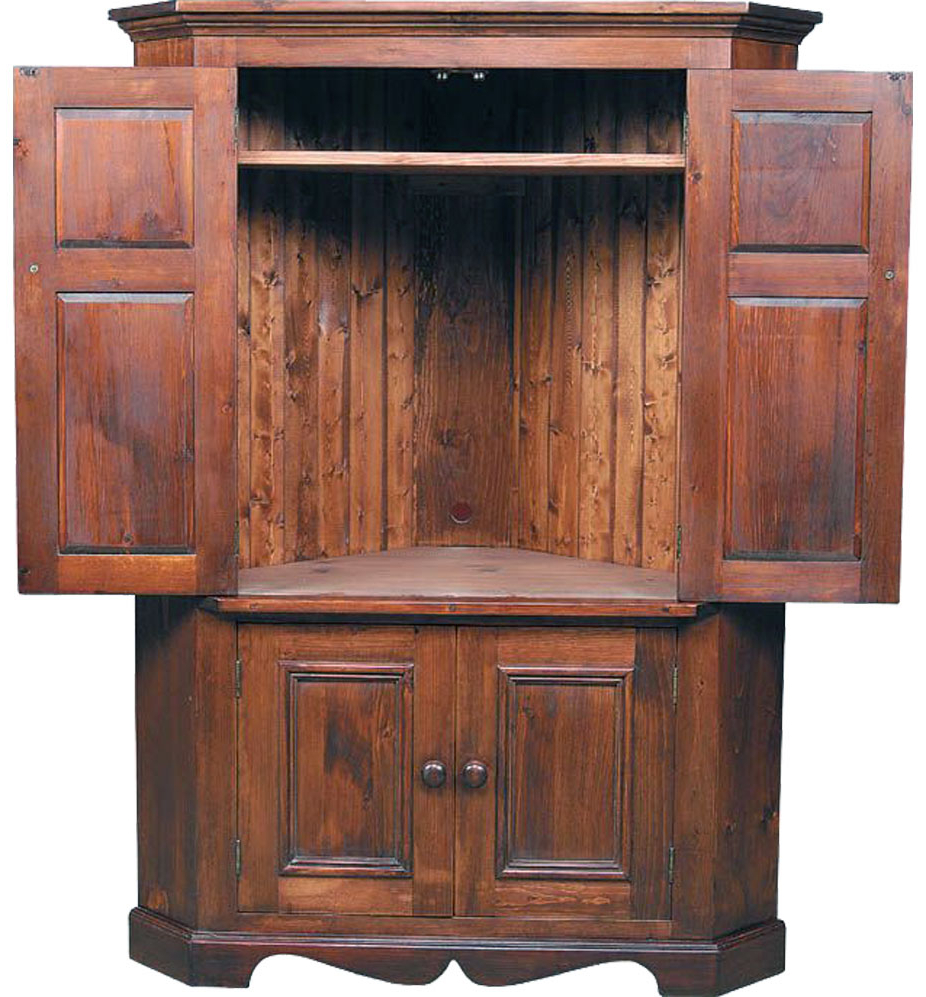 Popular French Country Corner Tv Armoire Open Doors – Example #2 (Photo 1 of 20)