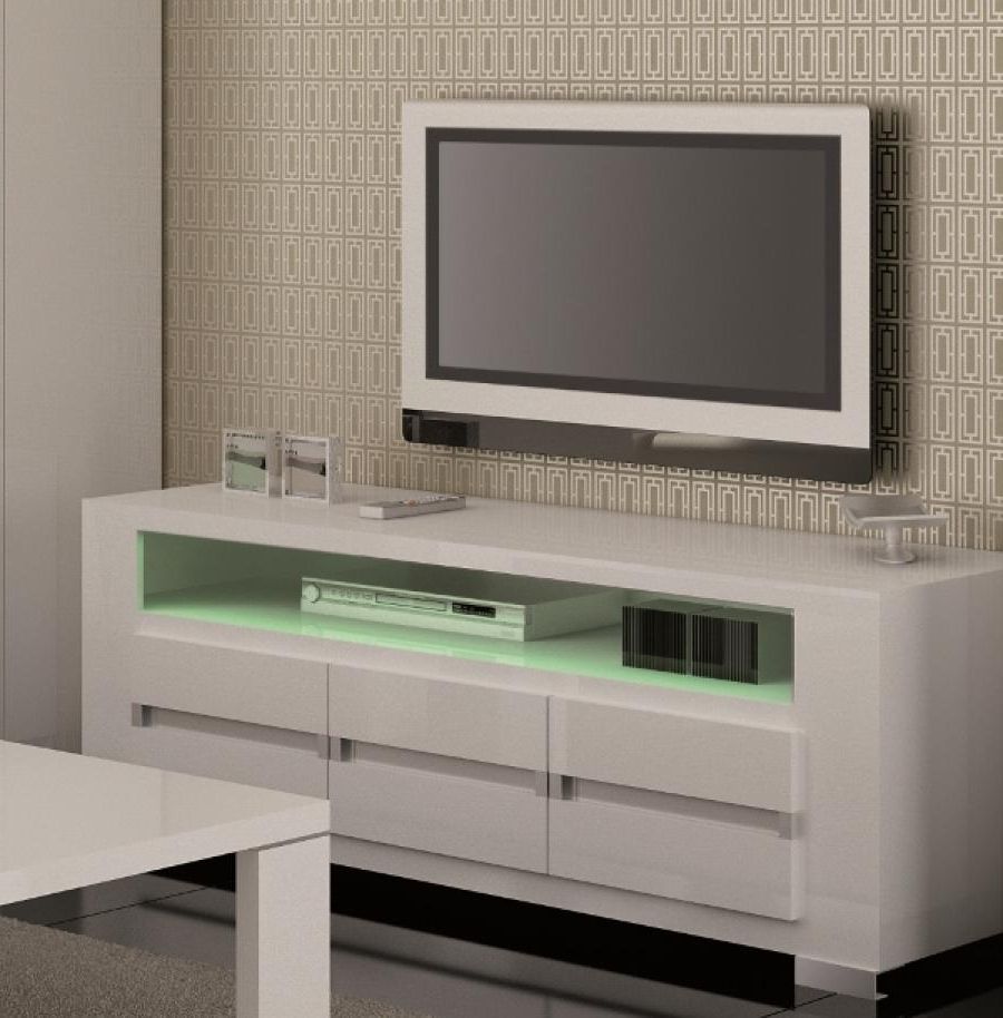 Popular White Tv Stands For Flat Screens Throughout High Gloss Corner Media Stand Wide Storage Flat Screen Bdi 8224 Bl (Photo 5 of 20)