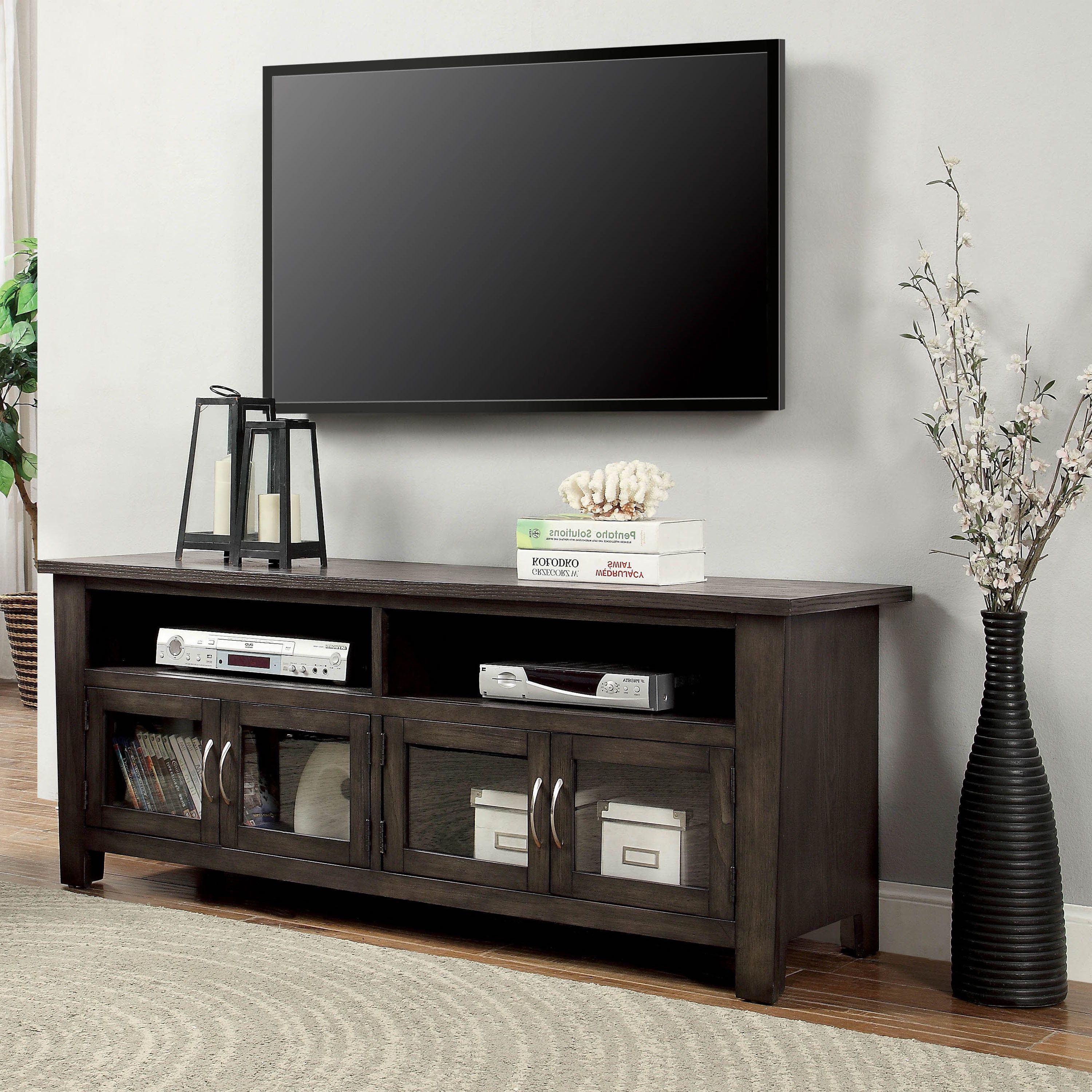 Preferred Grey Tv Stands Within Shop Furniture Of America Dane Contemporary Grey Tv Stand – On Sale (View 13 of 20)