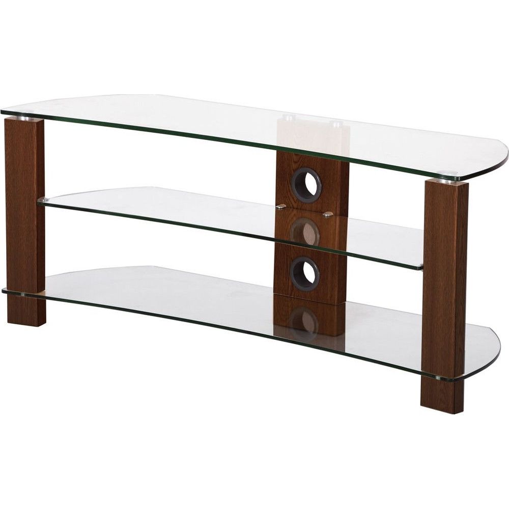Recent 3 Shelves, Curved Clear Glass Tv Stand With Regard To Clear Glass Tv Stand (View 4 of 20)