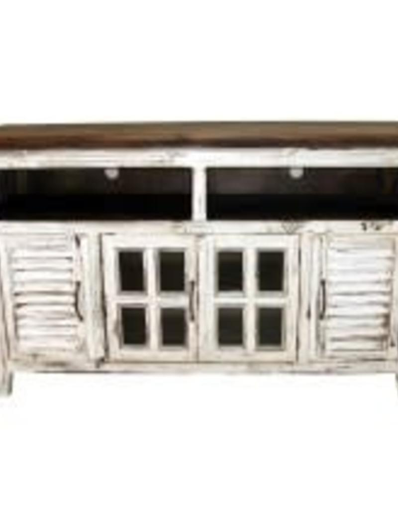 Recent Mo Com 65 Tv Stand Shutter Antique White – R&b Furniture Within Rustic White Tv Stands (View 8 of 20)