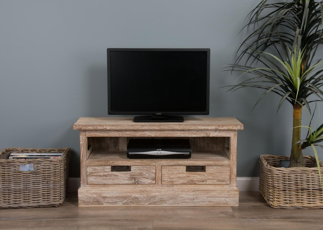 Recent Unusual Tv Cabinets Inside Colonial Reclaimed Teak Tv Cabinet – White Wash – Reclaimed Tv Units (Photo 1 of 20)