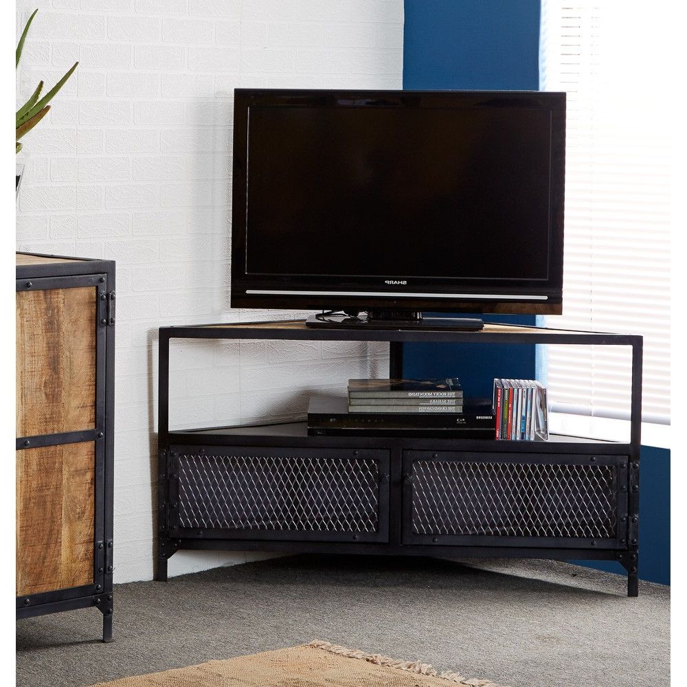 Retro Corner Tv Stands Regarding Fashionable Retro Corner Tv Stand Cabinet Stands Jual Up Cycled Industrial Wood (View 6 of 20)