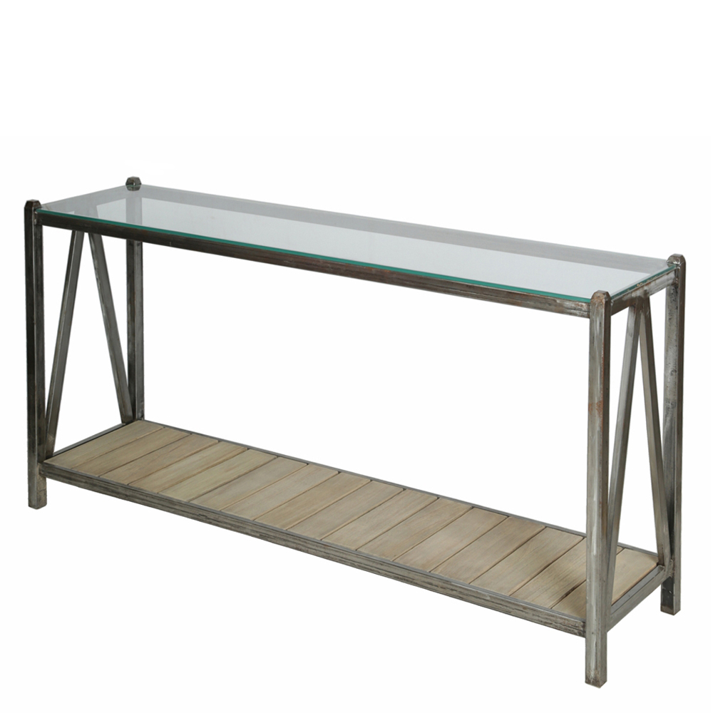 Roman Metal Top Console Tables For Most Recently Released Console Metal Top Glass Rome – Domicil Living (View 12 of 20)