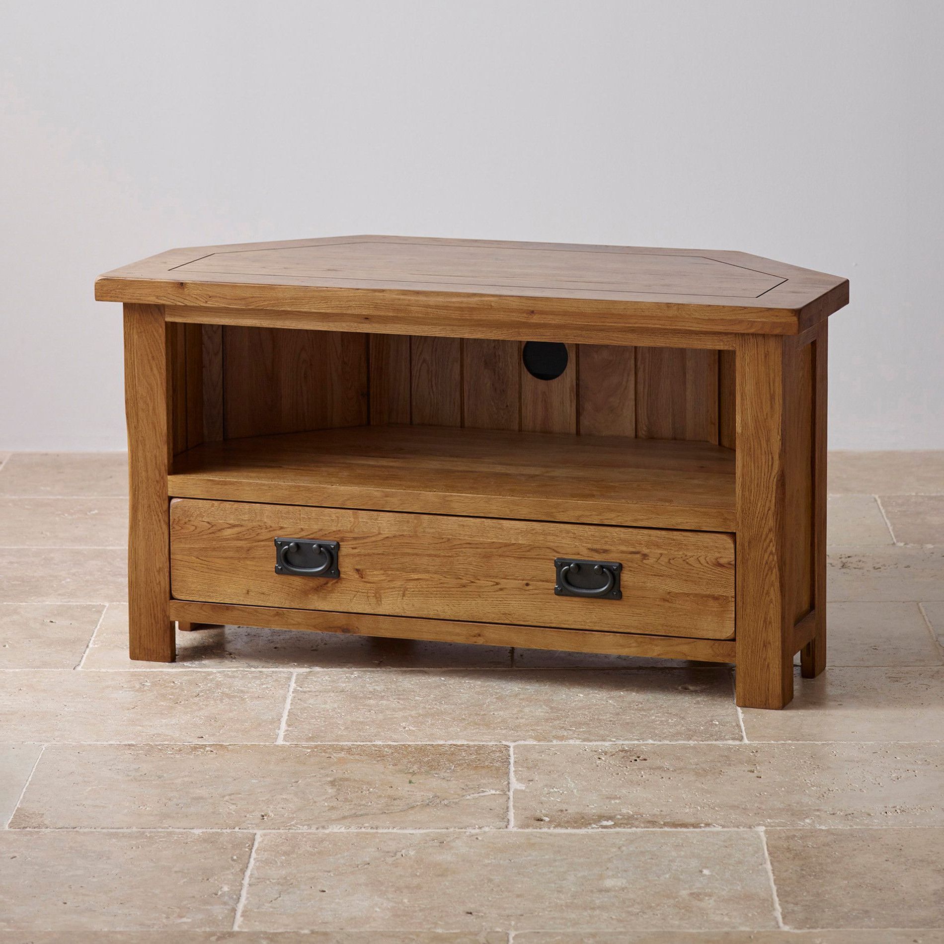 Rustic Oak Tv Stands Within Famous Rustic Oak Corner Tv + Dvd Cabinet Is Designed For Modern Plasma (View 9 of 20)