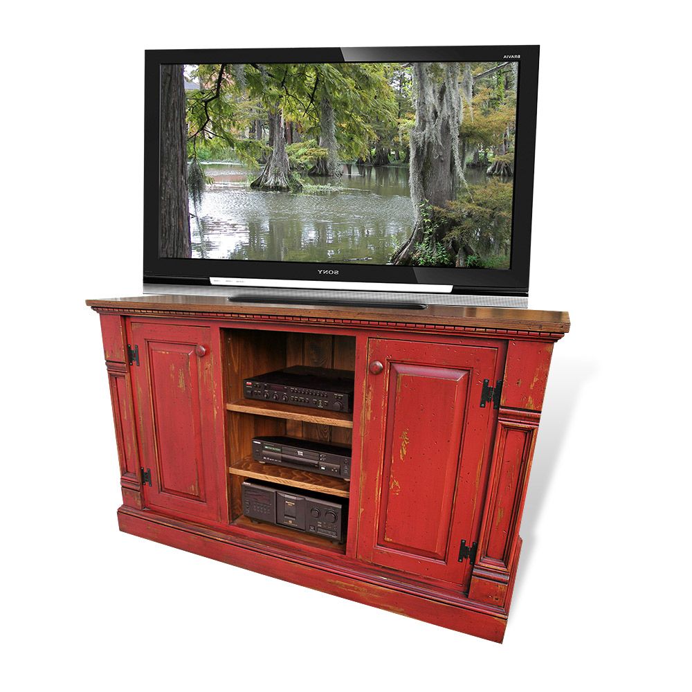 Featured Photo of 2024 Latest Rustic Red Tv Stands