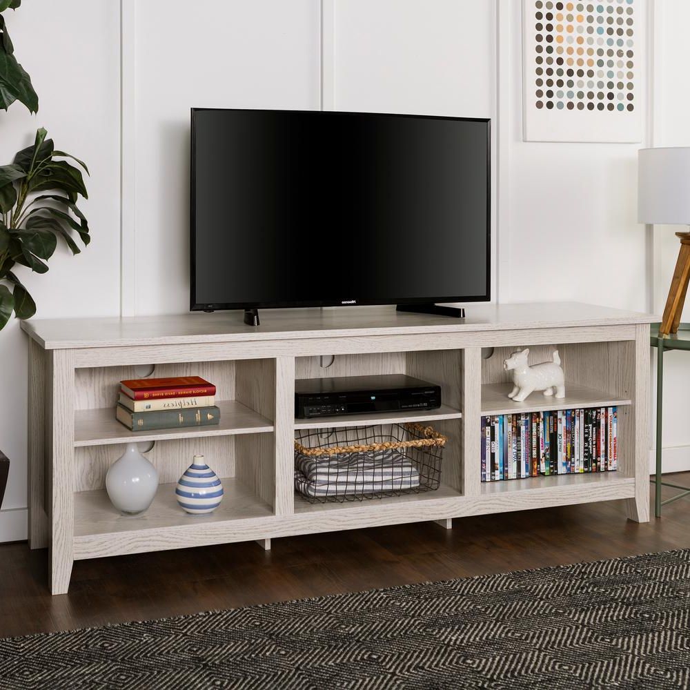Rustic White Tv Stands For Popular Walker Edison Furniture Company 70 In. Wood Media Tv Stand Storage (Photo 18 of 20)