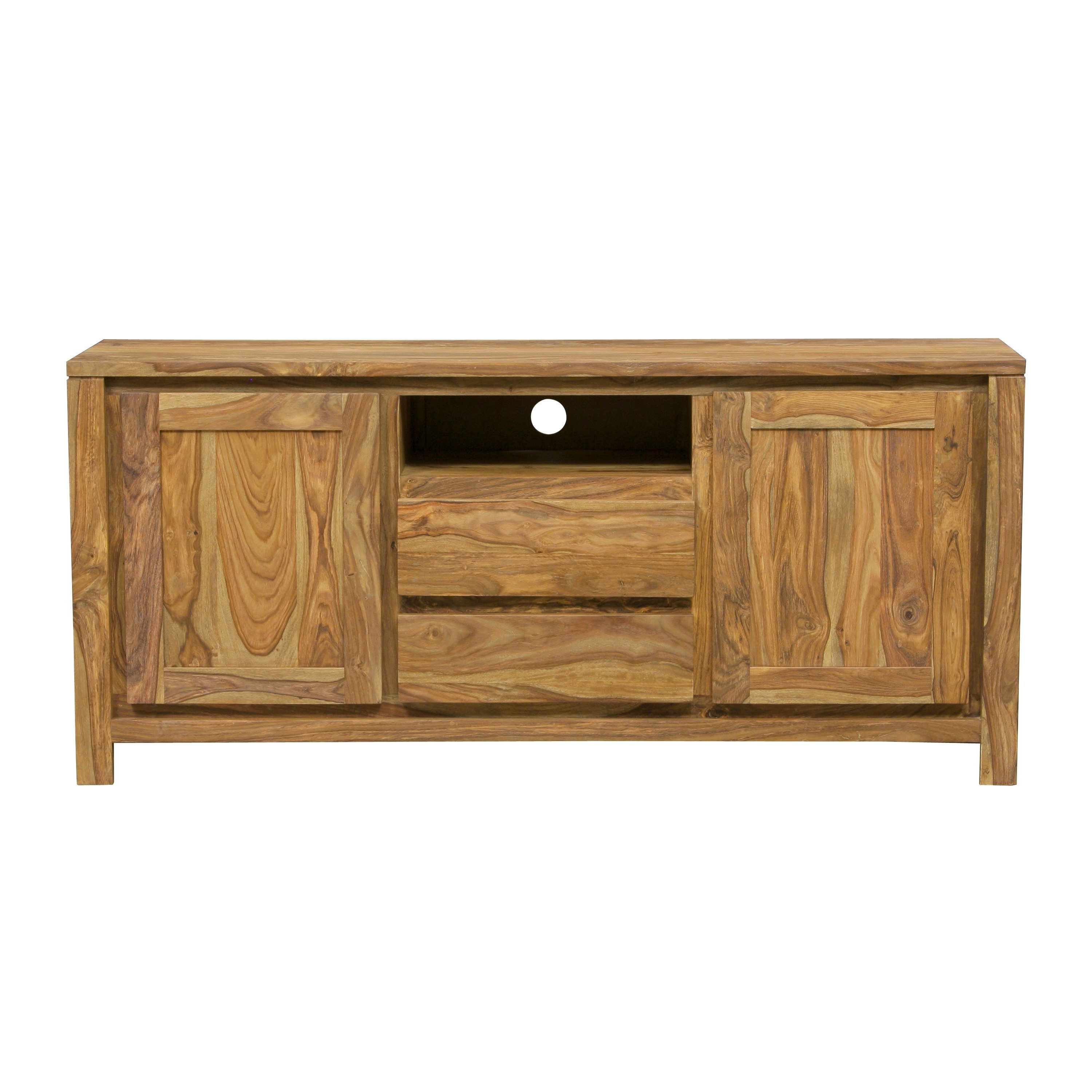 Sheesham Tv Stands Throughout Most Current Shop Handmade Wanderloot Urban 64 Inch Sustainable Sheesham 2 Door  (View 9 of 20)