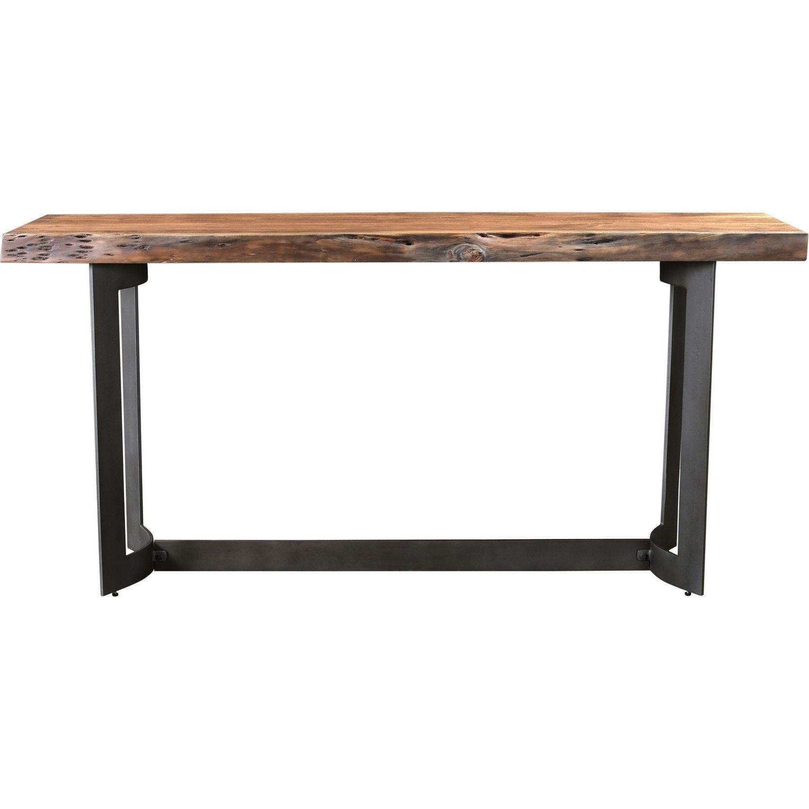 Shop Brown Live Edge Acacia Wood Rustic Smoked Console Table – On In 2017 Yukon Natural Console Tables (View 13 of 20)