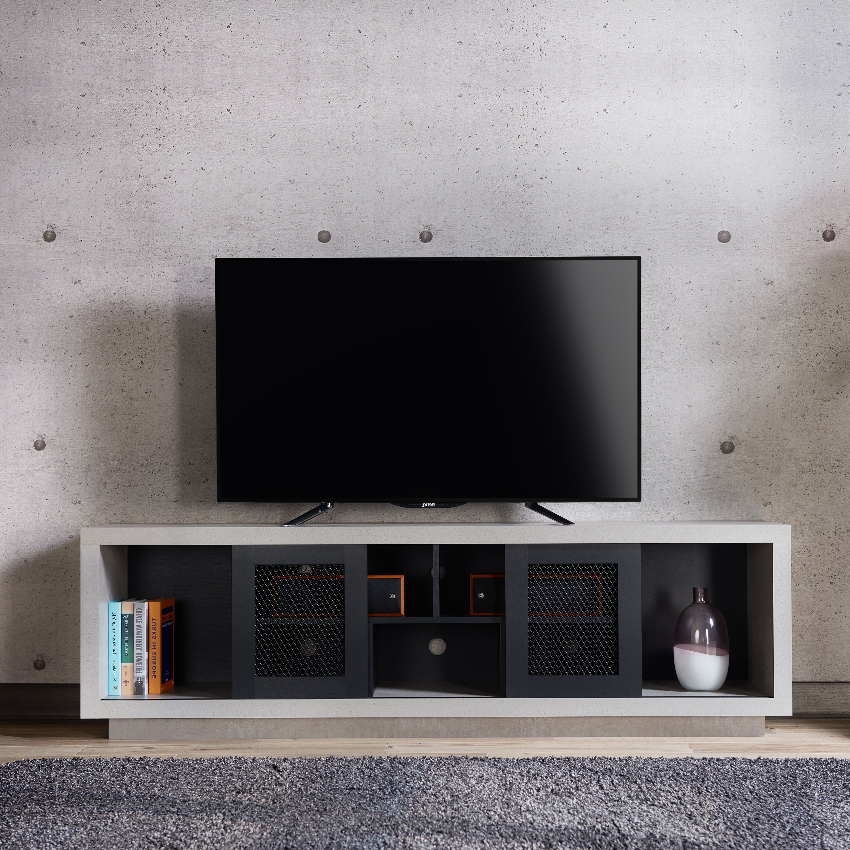 Shop Furniture Of America Selefin Industrial Cement Like Multi For Well Known Casey Grey 54 Inch Tv Stands (View 19 of 20)