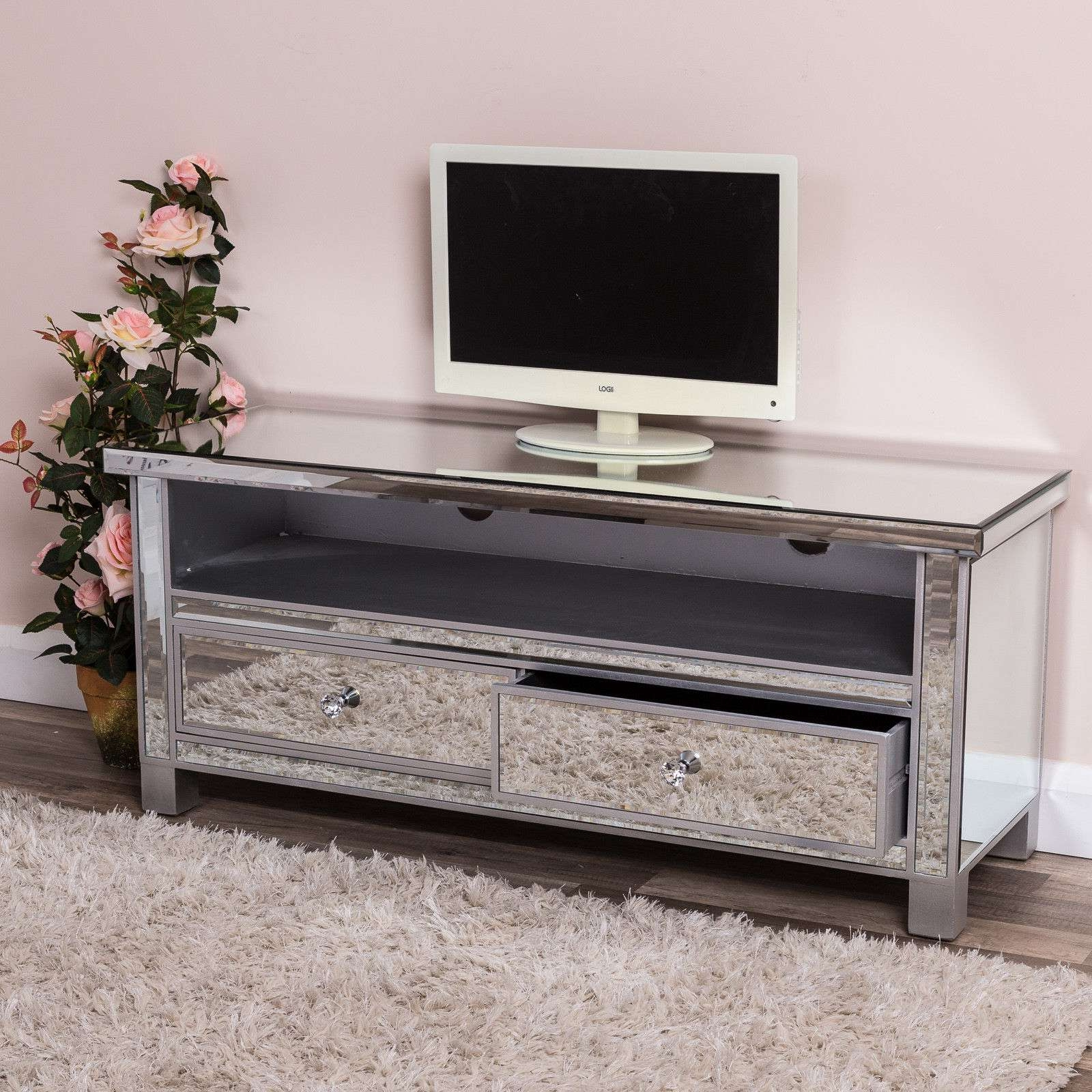 Silver Tv Stands With Widely Used Silver Tv Stands Stand Home Design Ideas – Carolinacarconnections (View 8 of 20)