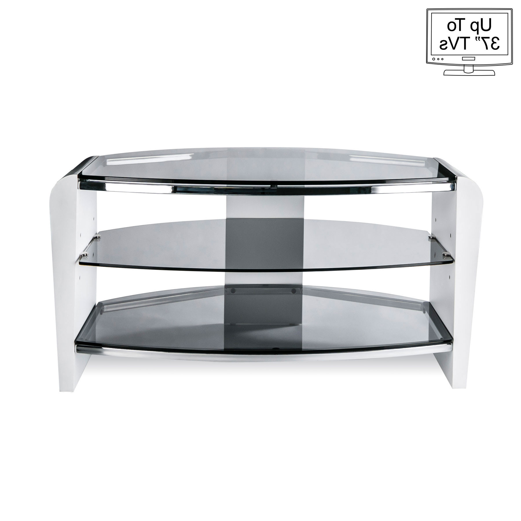 Smoked Glass Tv Stands Intended For Current Alphason Francium 80cm Smoked Glass Tv Stand For Up To 37" Tvs (View 17 of 20)