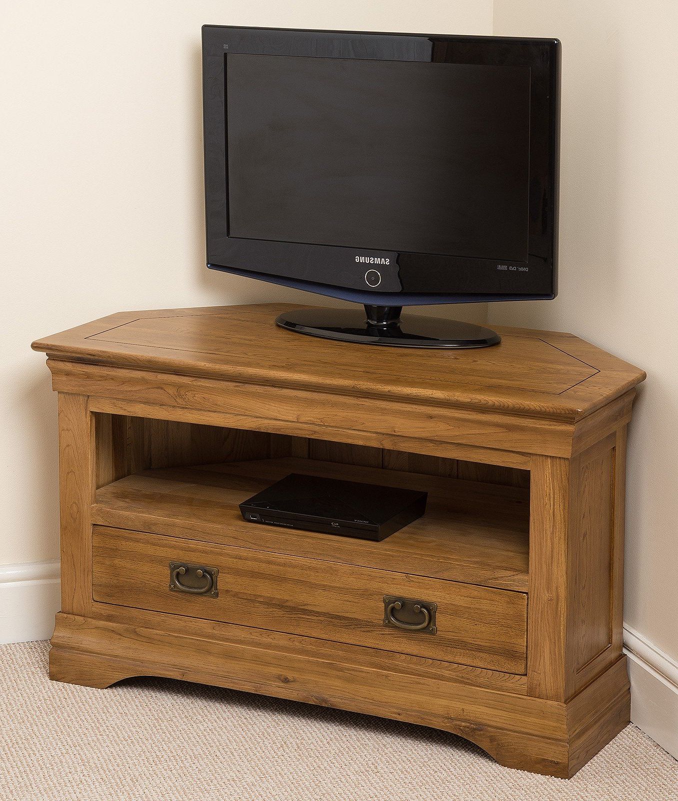 Solid Oak Corner Tv Cabinets Intended For Most Recently Released Solid Wood Corner Tv Stands You'll Love (View 9 of 20)
