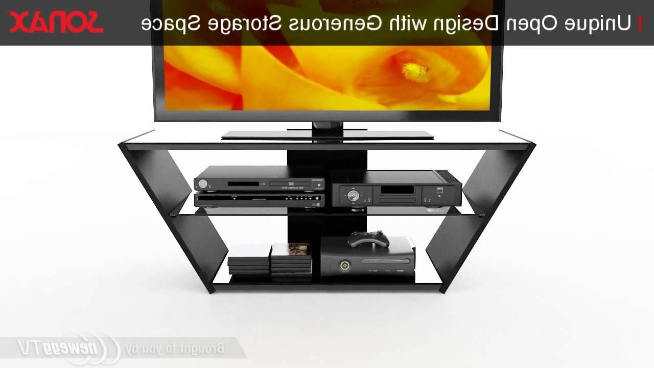 Sonax 42" – 60" Black Venice 54" Midnight Black And Glass Tv Stand Inside 2017 Sonax Tv Stands (View 9 of 20)