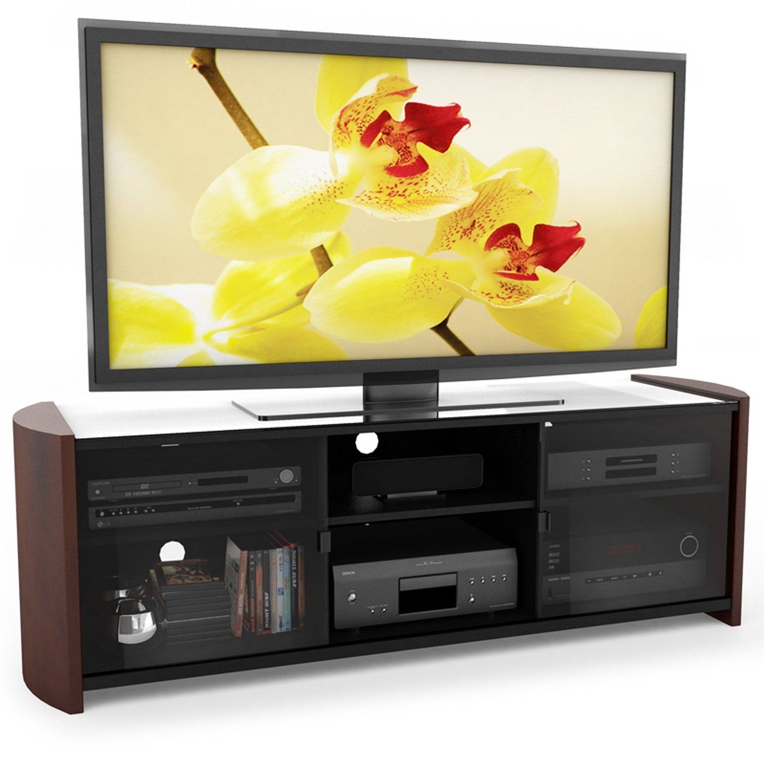 Sonax Ml 3609 Milan Tv Bench With Real Wood Veneer, 60 Inch In Popular Sonax Tv Stands (View 2 of 20)