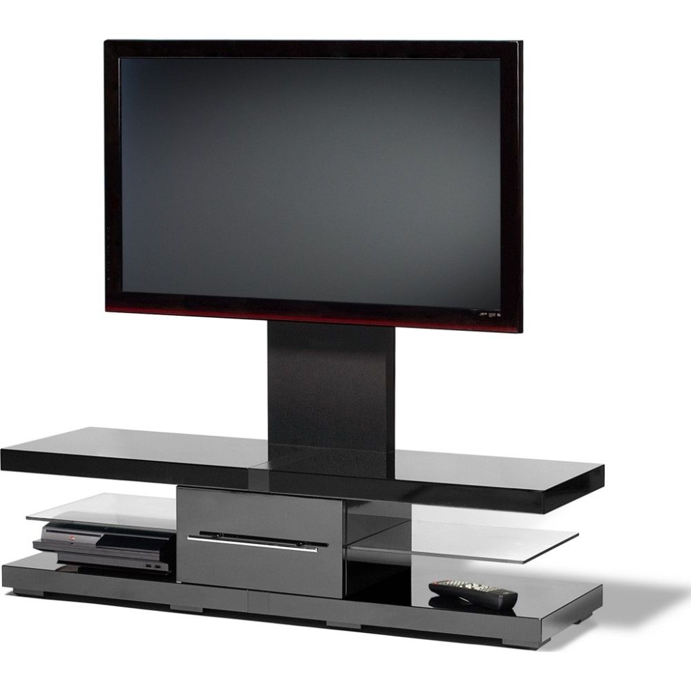 Techlink Echo Ec130tvb Tv Stands With Regard To Popular Floating Look Cantilever Shelves; Storage For 4 Pieces Of A/v (View 1 of 20)